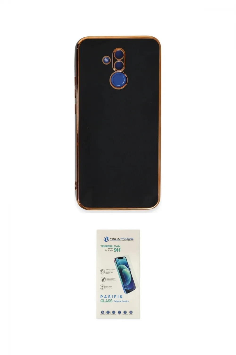 ieg™ Mate 20 Lite Kılıf Yankı Serisi - Şeffaf Pasifik Cam Ekran Koruyucu
