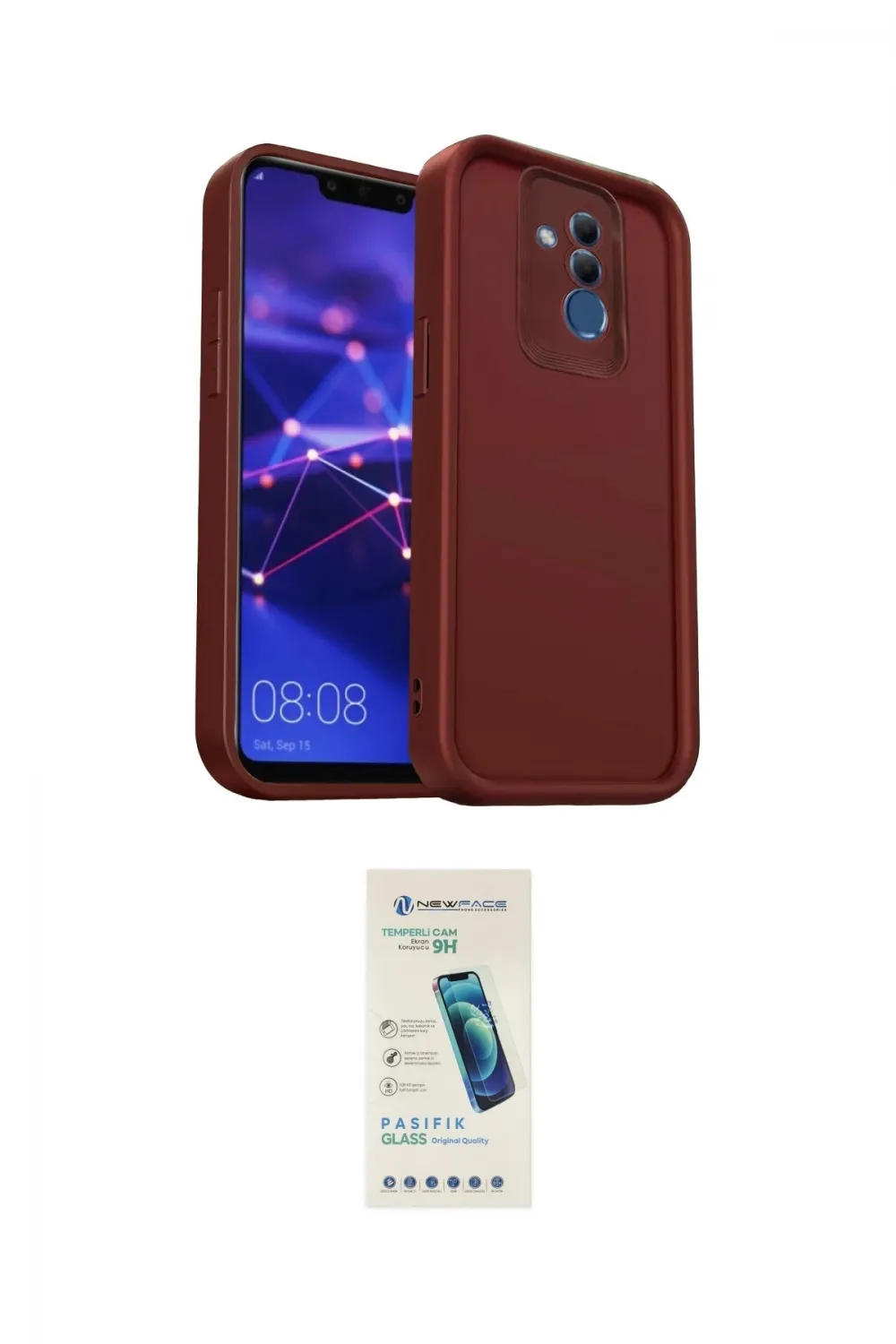 ieg™ Mate 20 Lite Kılıf Yankı Yansıma Özel Seri - Şeffaf Pasifik Cam Ekran Koruyucu