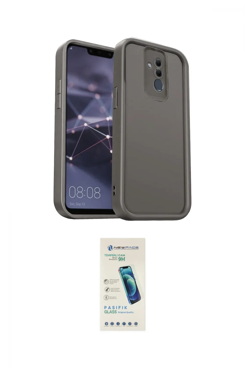 ieg™ Mate 20 Lite Kılıf Yankı Yansıma Özel Seri - Şeffaf Pasifik Cam Ekran Koruyucu