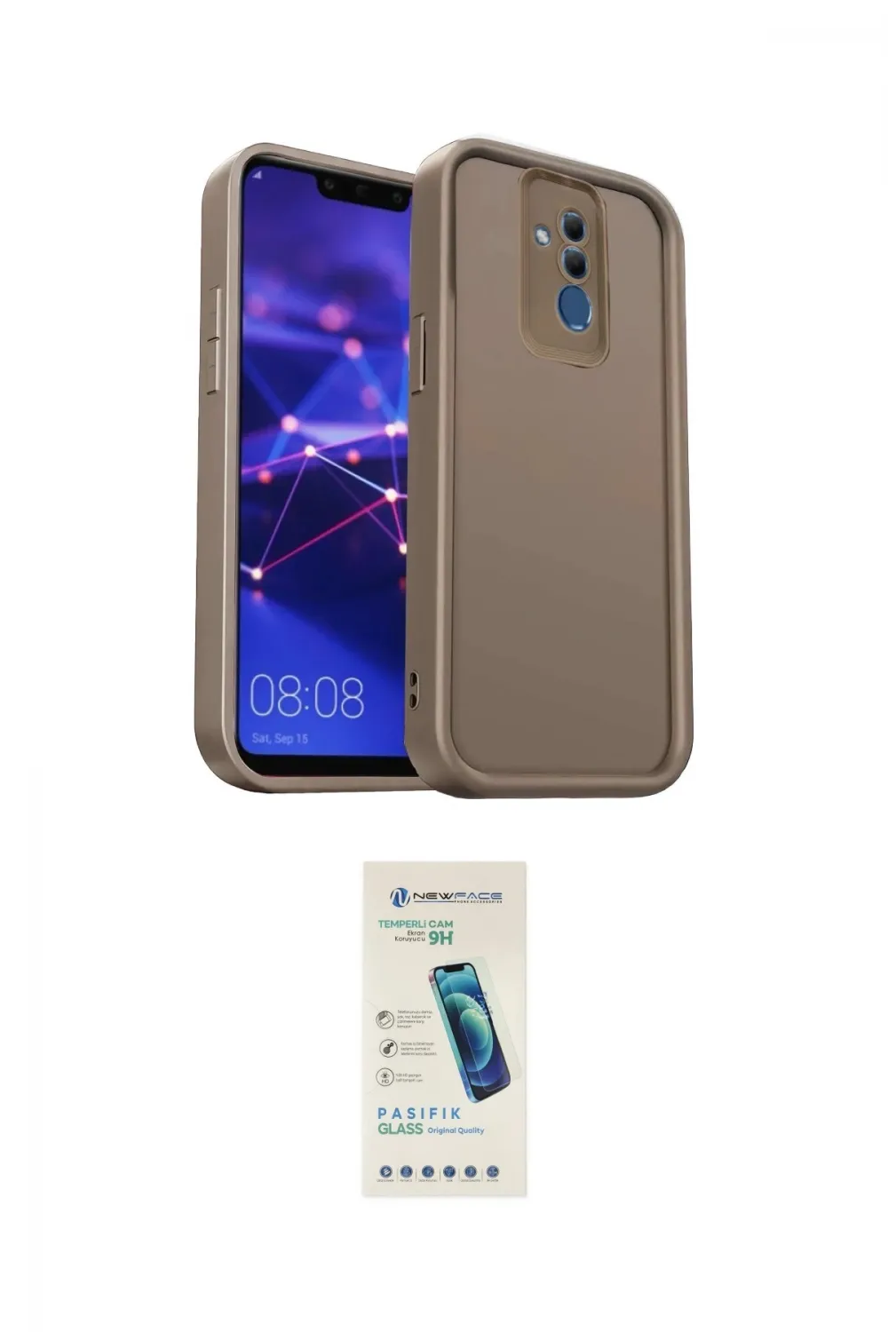 ieg™ Mate 20 Lite Kılıf Yankı Yansıma Özel Seri - Şeffaf Pasifik Cam Ekran Koruyucu