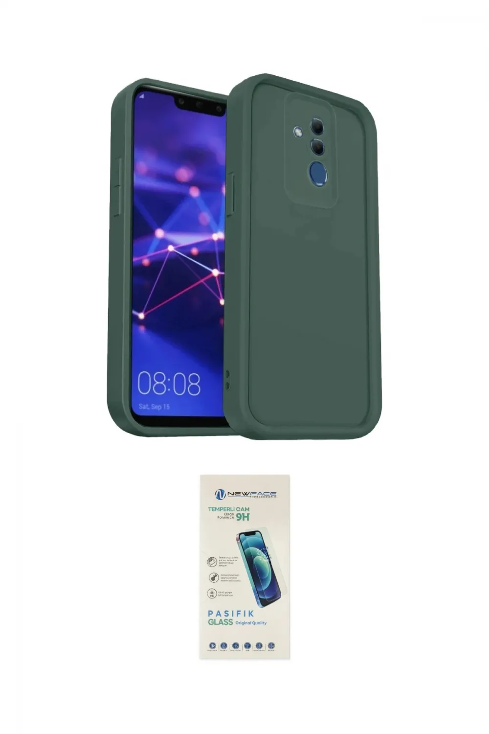 ieg™ Mate 20 Lite Kılıf Yankı Yansıma Özel Seri - Şeffaf Pasifik Cam Ekran Koruyucu