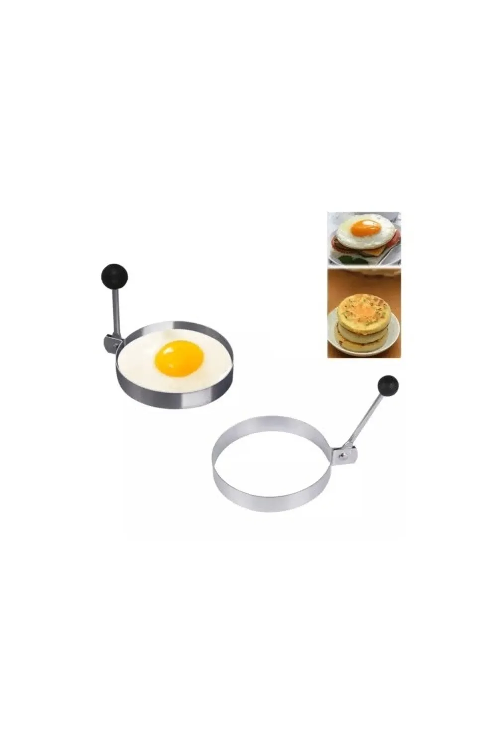 Metalik Yuvarlak Omlet, Yumurta ve Krep Kalıbı