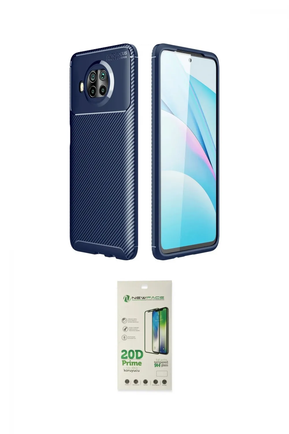 ieg™ Mi 10T Lite Kılıf Eksen Form Prime - Siyah 20D Premium Cam Ekran Koruyucu