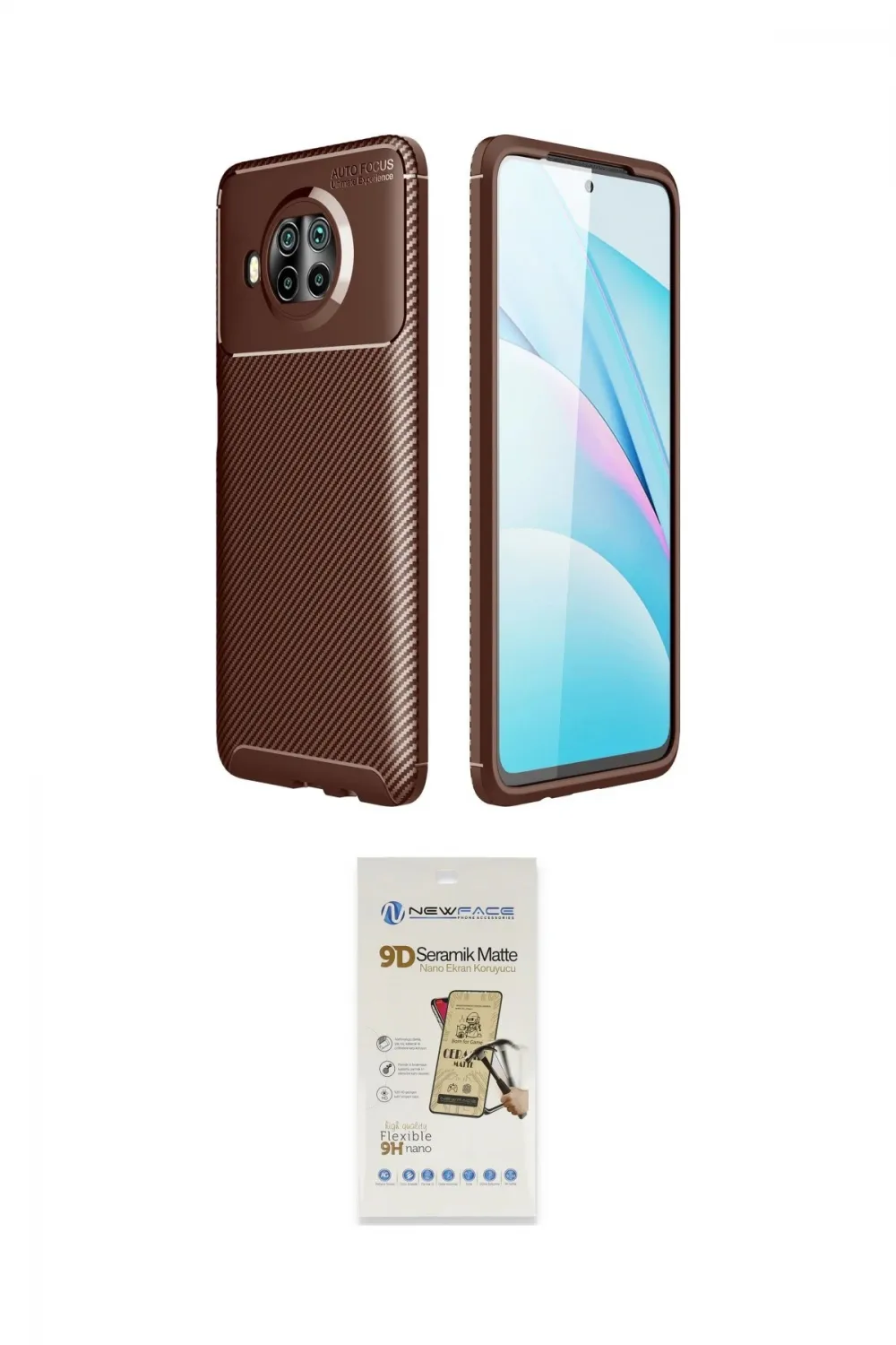 ieg™ Mi 10T Lite Kılıf Eksen Form Prime - Siyah Mat Seramik Nano Ekran Koruyucu