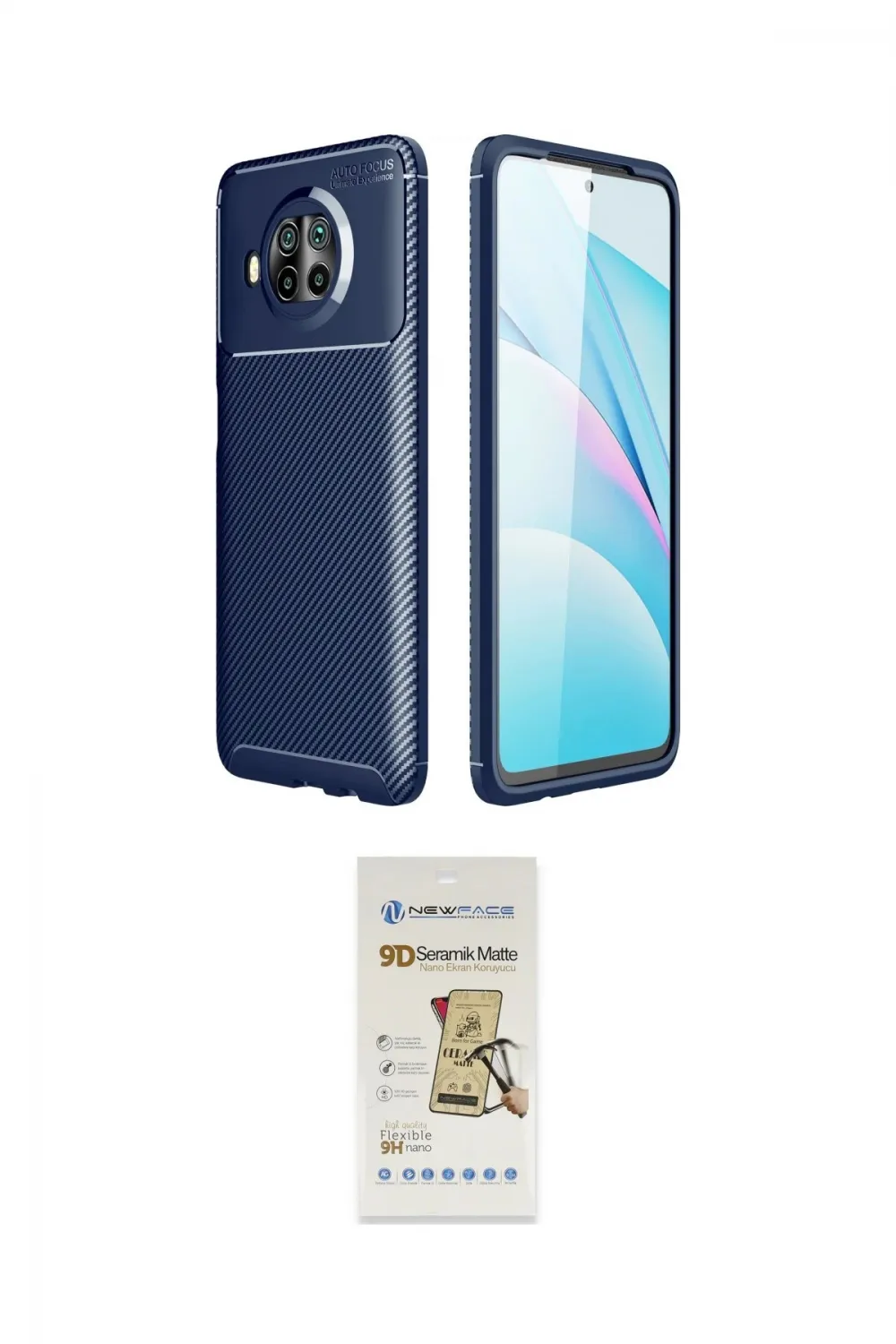 ieg™ Mi 10T Lite Kılıf Eksen Form Prime - Siyah Mat Seramik Nano Ekran Koruyucu
