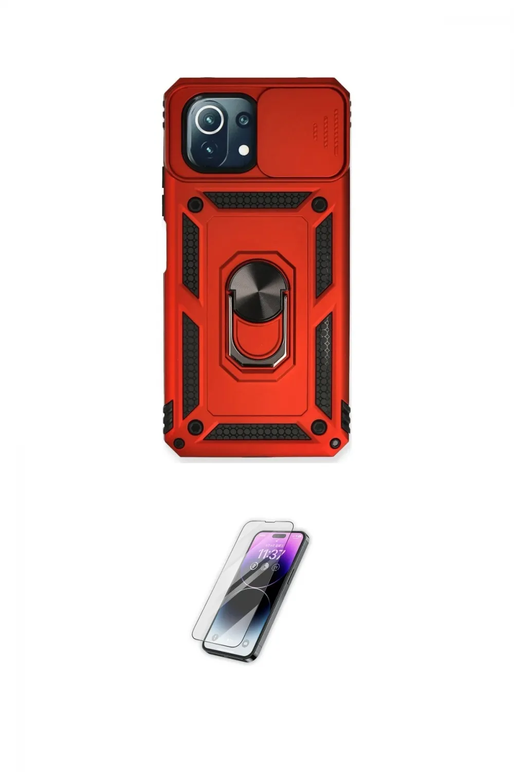 ieg™ Mİ 11 Lite Kılıf Ahenk Klasik - Şeffaf Pasifik Cam Ekran Koruyucu