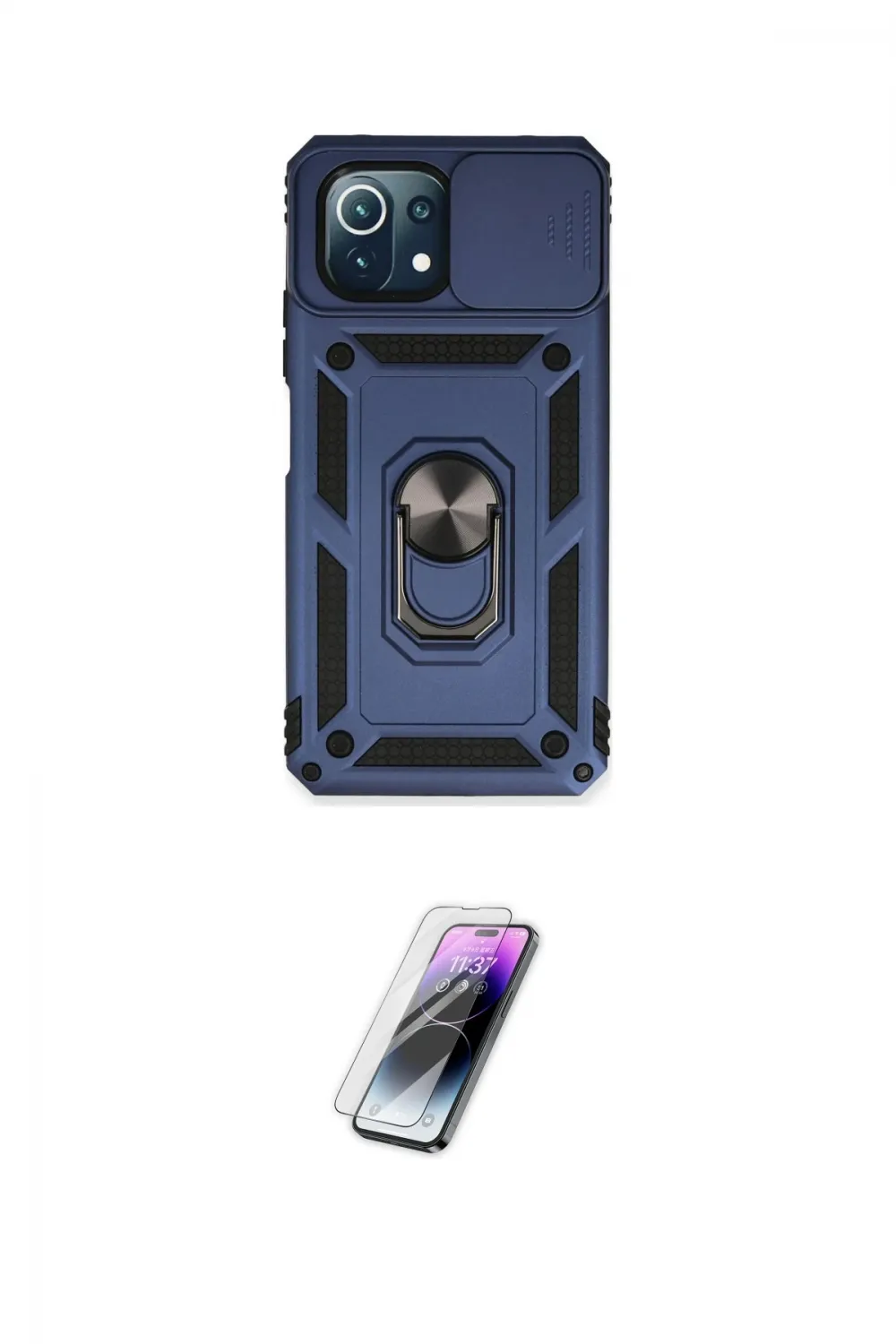 ieg™ Mİ 11 Lite Kılıf Ahenk Klasik - Şeffaf Pasifik Cam Ekran Koruyucu