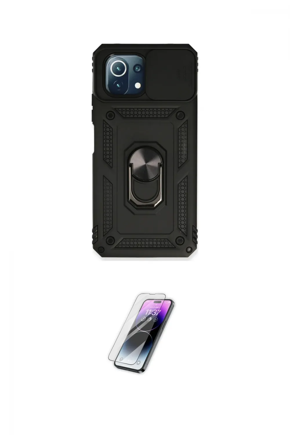 ieg™ Mİ 11 Lite Kılıf Ahenk Klasik - Şeffaf Pasifik Cam Ekran Koruyucu