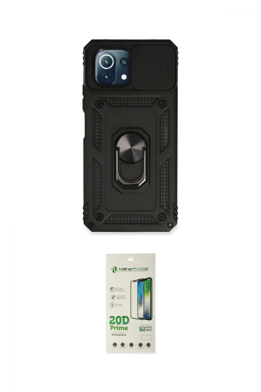 ieg™ Mİ 11 Lite Kılıf Ahenk Klasik - Siyah 20D Premium Cam Ekran Koruyucu
