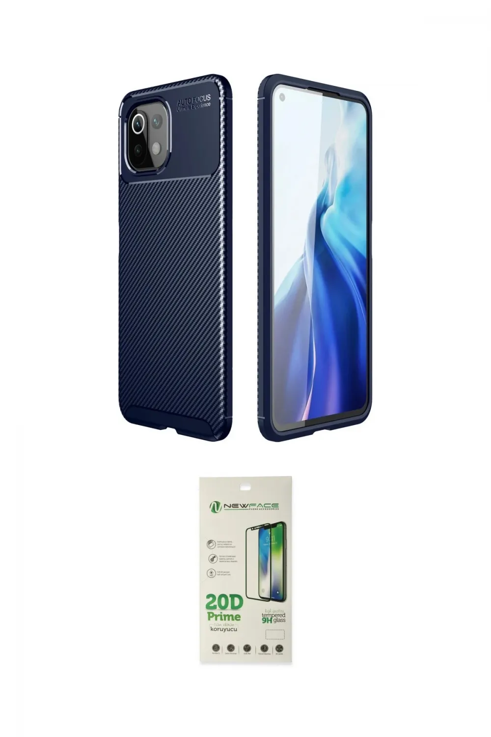 ieg™ Mİ 11 Lite Kılıf Eksen Form Prime - Siyah 20D Premium Cam Ekran Koruyucu