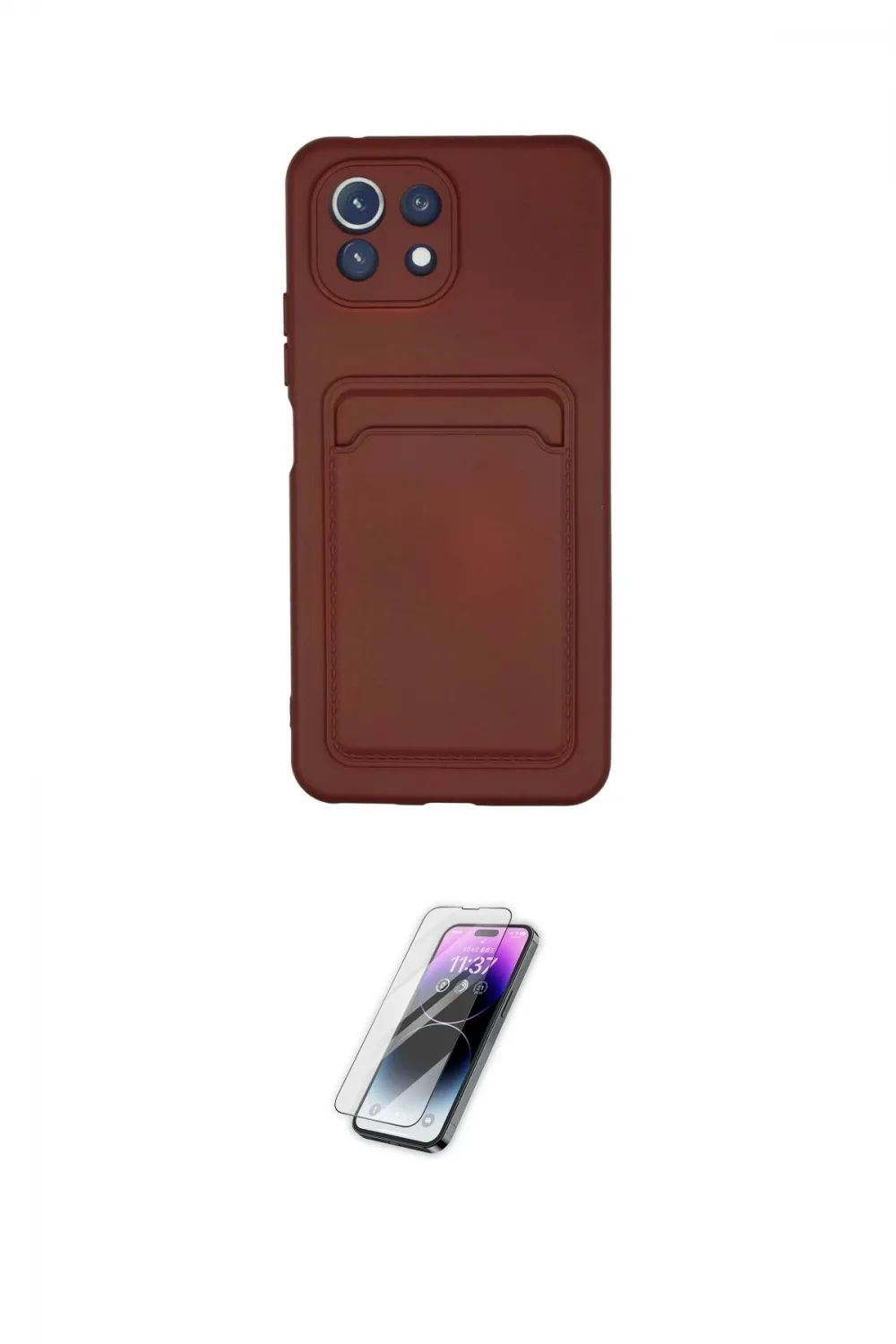 ieg™ Mİ 11 Lite Kılıf Vadi Çizgi Prime - Şeffaf Pasifik Cam Ekran Koruyucu