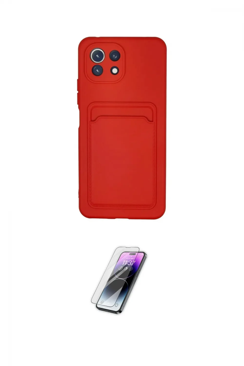 ieg™ Mİ 11 Lite Kılıf Vadi Çizgi Prime - Şeffaf Pasifik Cam Ekran Koruyucu