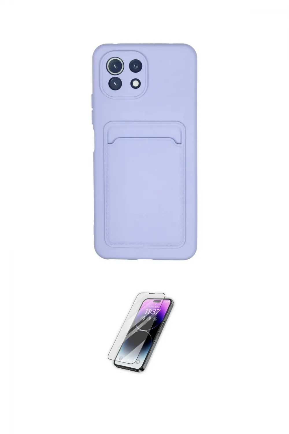 ieg™ Mİ 11 Lite Kılıf Vadi Çizgi Prime - Şeffaf Pasifik Cam Ekran Koruyucu