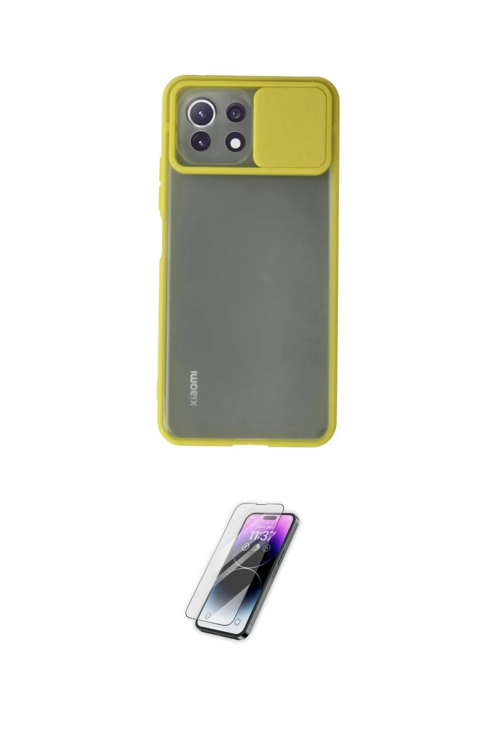 ieg™ Mİ 11 Lite Kılıf Vadi Çizgi - Şeffaf Pasifik Cam Ekran Koruyucu