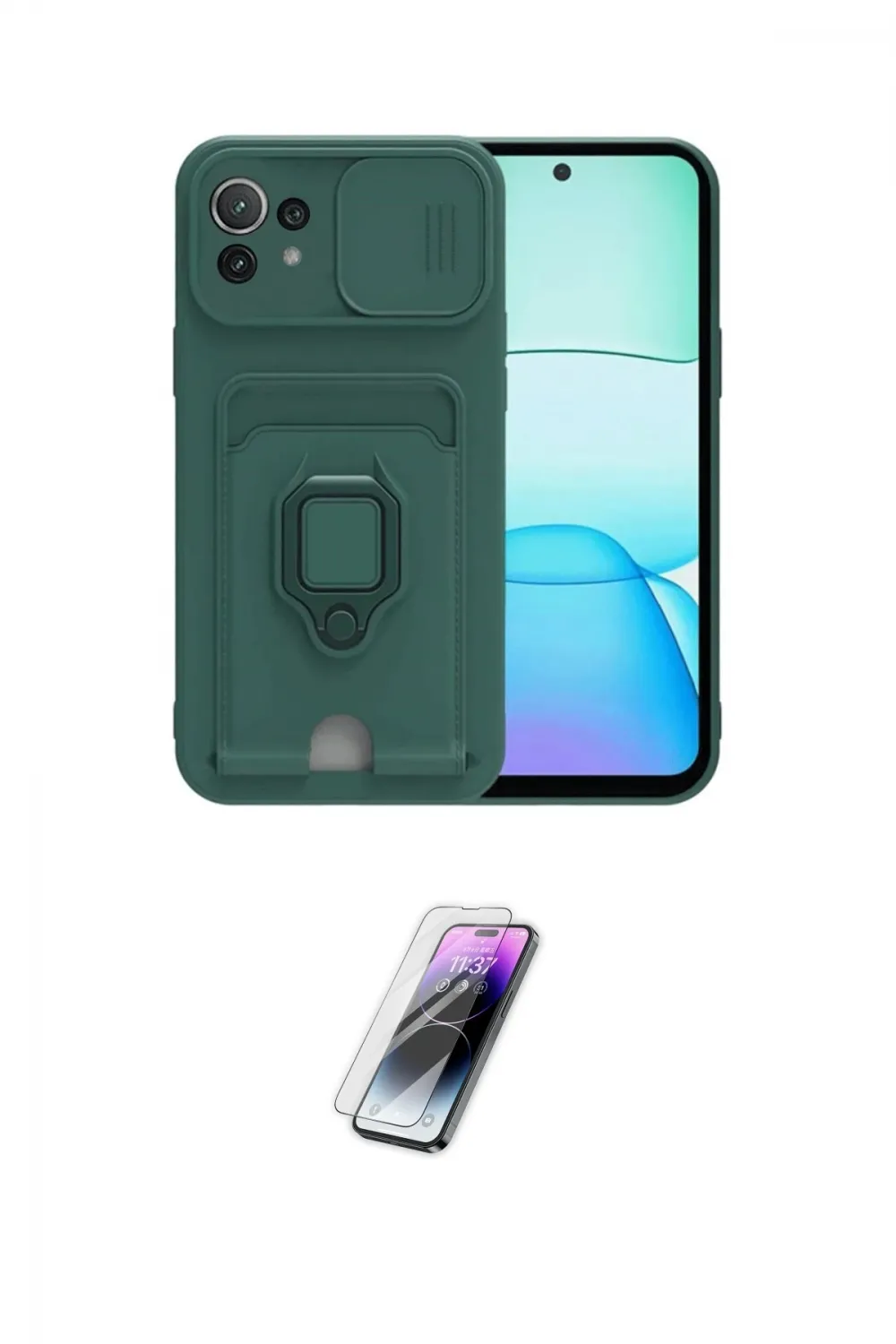 ieg™ Mİ 11 Lite Kılıf Vadi Form Prime - Şeffaf Pasifik Cam Ekran Koruyucu