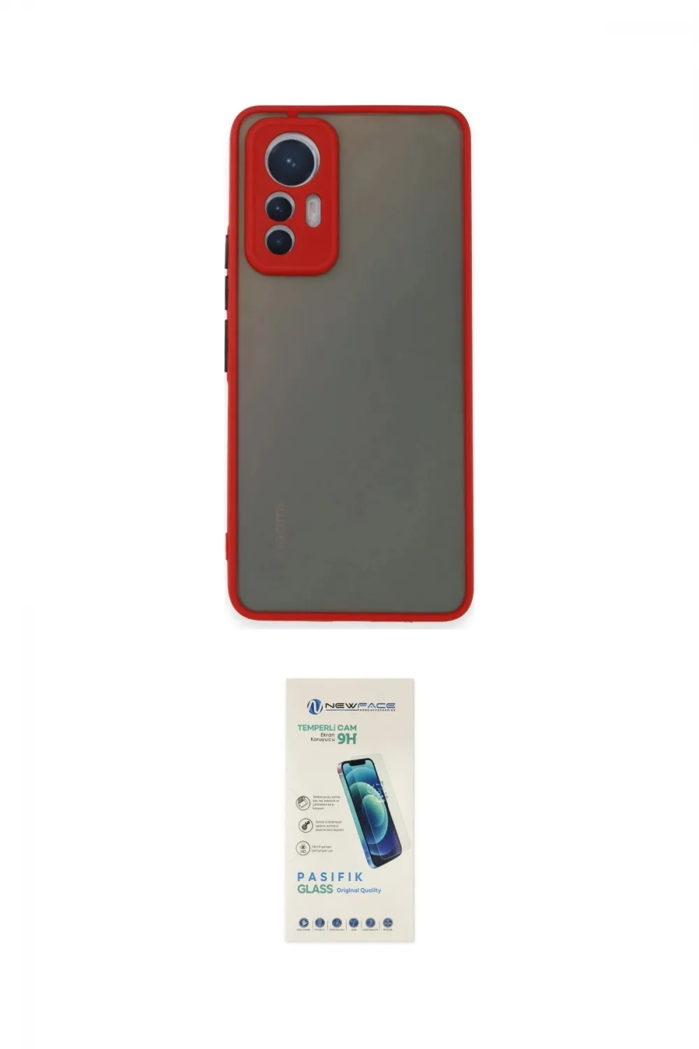 ieg™ Mi 12 Lite Kılıf Ahenk Çizgi Serisi - Şeffaf Pasifik Cam Ekran Koruyucu