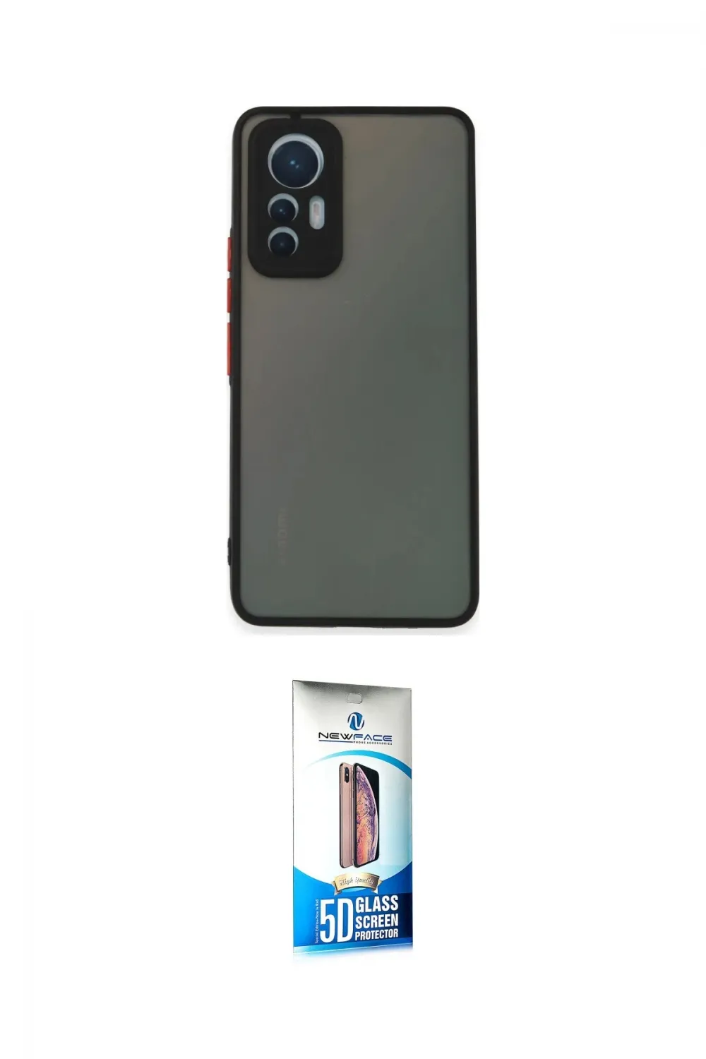 ieg™ Mi 12 Lite Kılıf Ahenk Çizgi Serisi - Siyah 5D Eko Cam Ekran Koruyucu