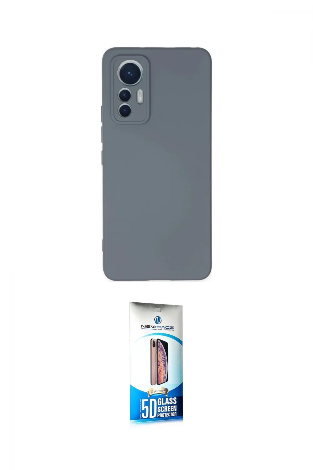 ieg™ Mi 12 Lite Kılıf Ahenk Serisi - Siyah 5D Eko Cam Ekran Koruyucu