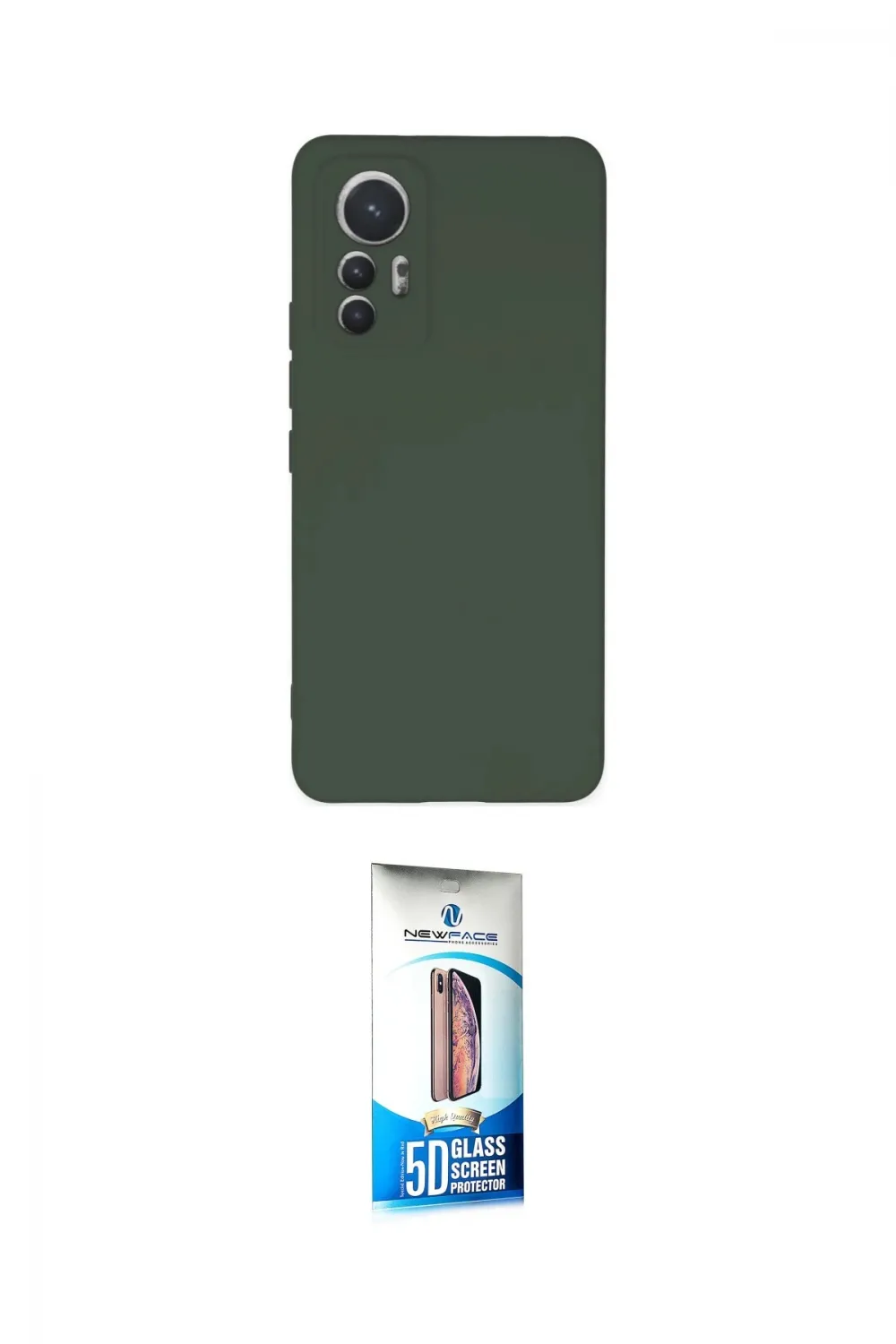 ieg™ Mi 12 Lite Kılıf Ahenk Serisi - Siyah 5D Eko Cam Ekran Koruyucu