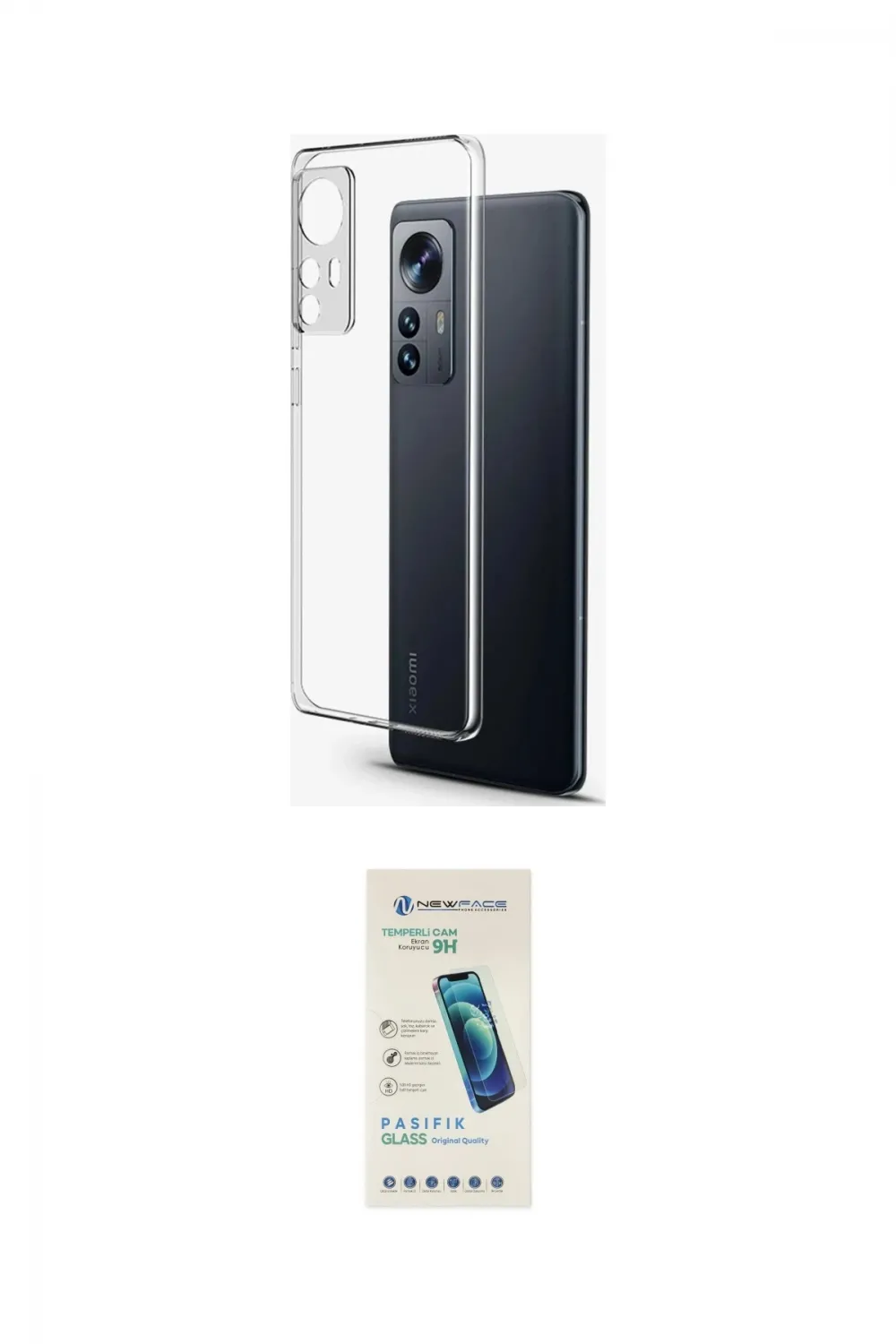 ieg™ Mi 12 Lite Kılıf Zirve Doku - Şeffaf Pasifik Cam Ekran Koruyucu