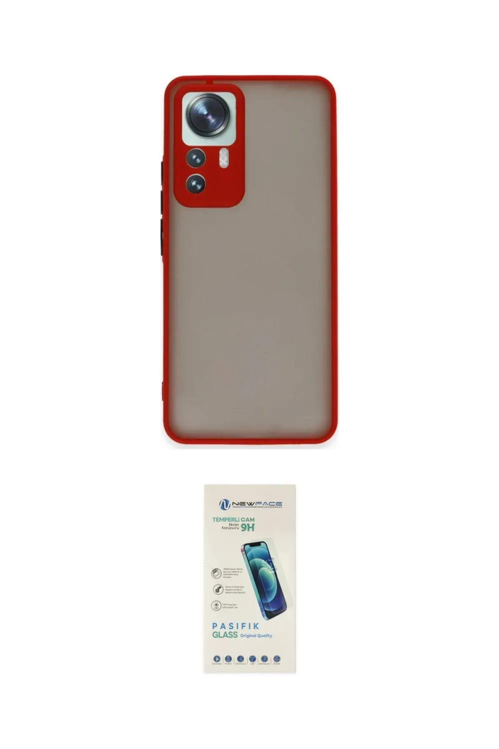 ieg™ Mi 12T Pro Kılıf Ahenk Çizgi Serisi - Şeffaf Pasifik Cam Ekran Koruyucu