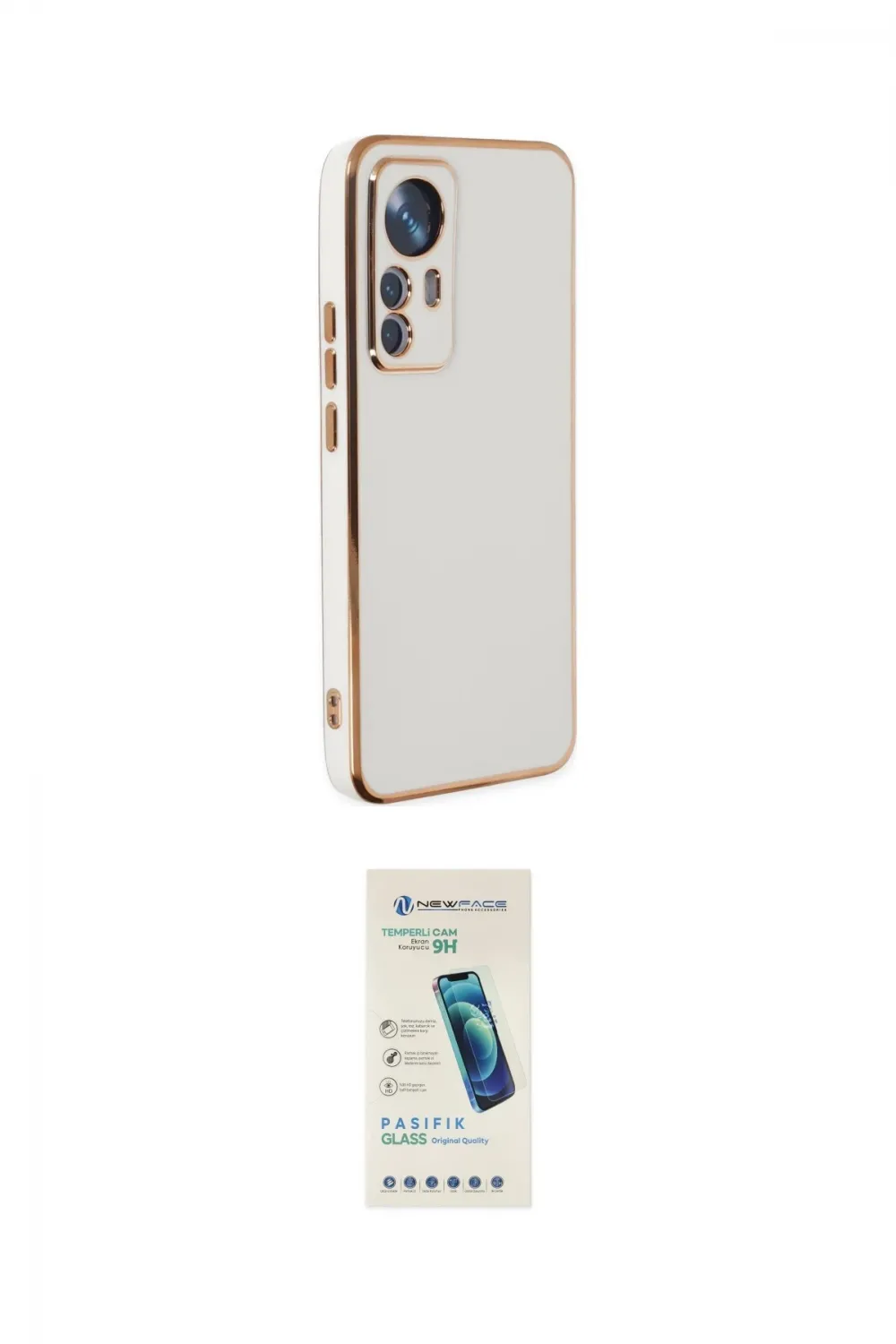 ieg™ Mi 12T Pro Kılıf Yankı Serisi - Şeffaf Pasifik Cam Ekran Koruyucu