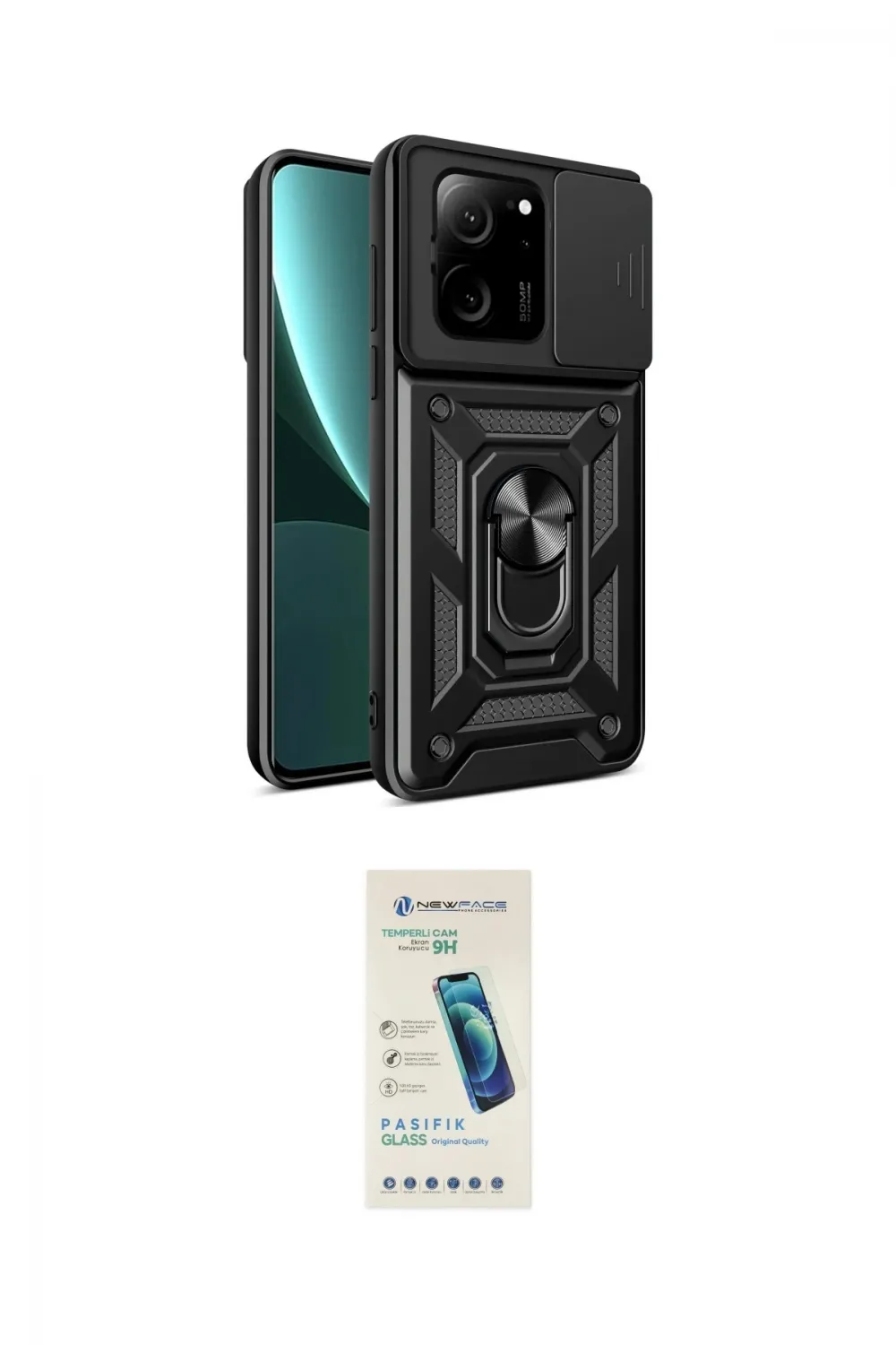 ieg™ Mi 13T Pro Kılıf Ahenk Klasik - Şeffaf Pasifik Cam Ekran Koruyucu