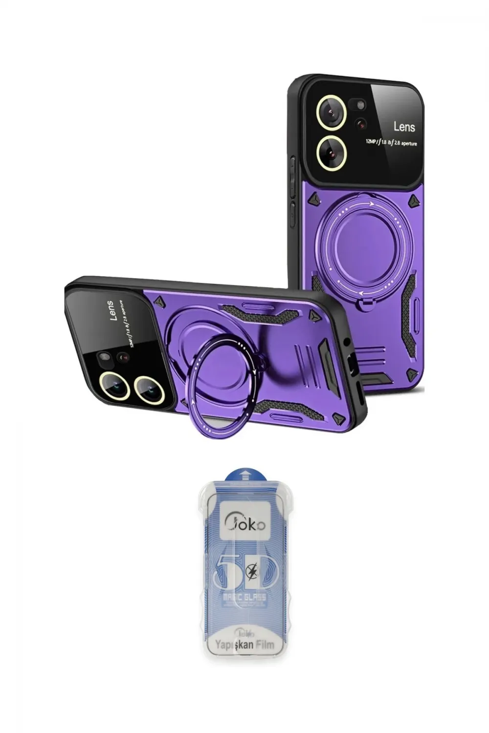 ieg™ Mi 13T Pro Kılıf Kıvılcım Modern Serisi - Siyah Joko Magic 5D Cam