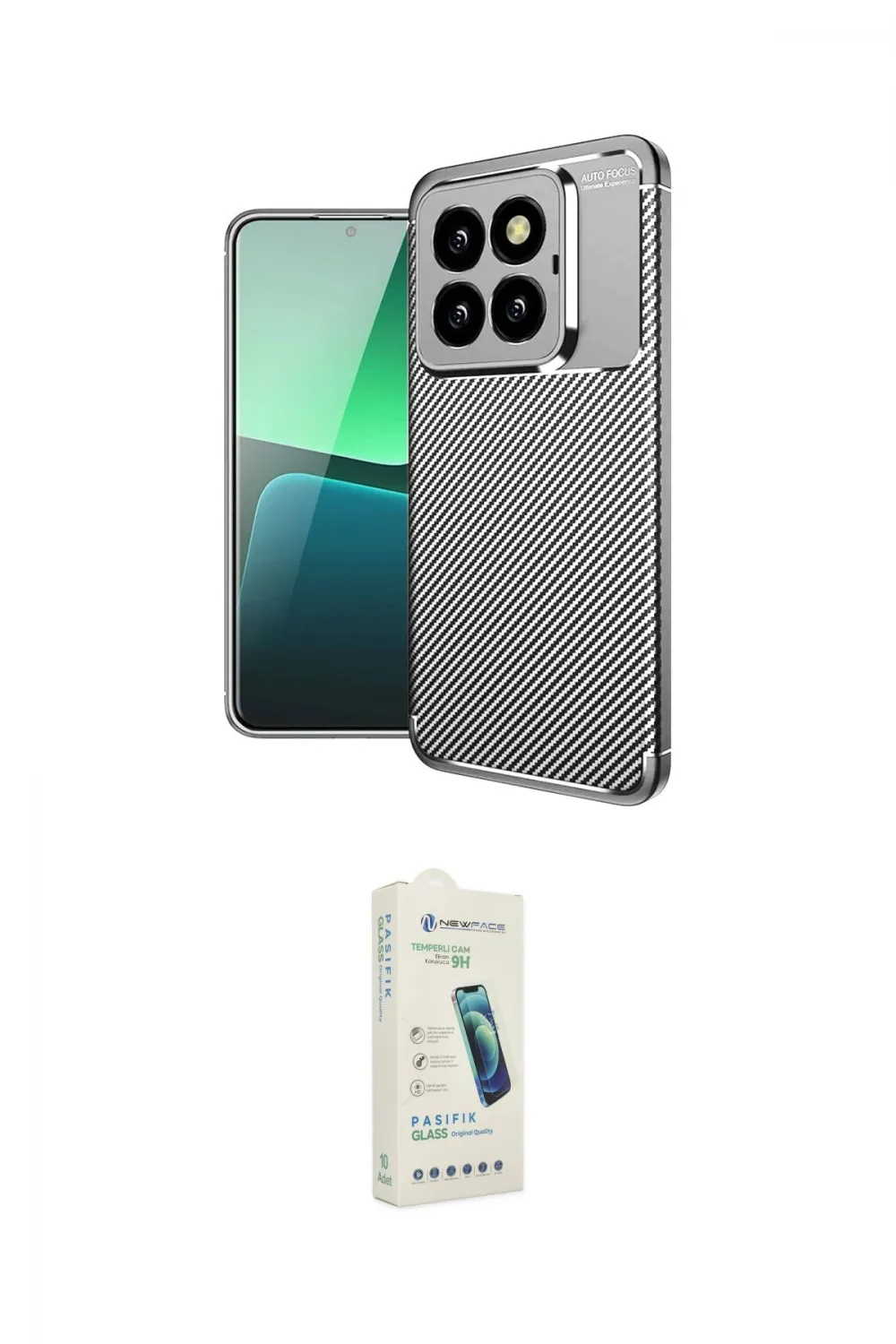 ieg™ Mi 14T Pro Kılıf Eksen Form Prime - Şeffaf Pasifik Cam Ekran Koruyucu