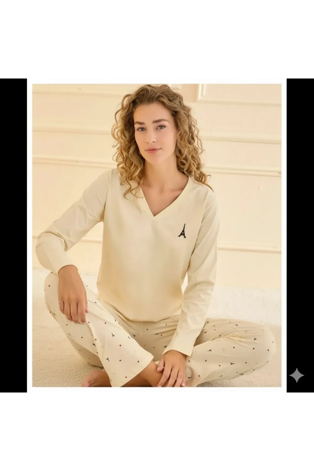 ieg™ Mihra 90759 Kadın V Yaka Uzun Kol Pijama Takımı