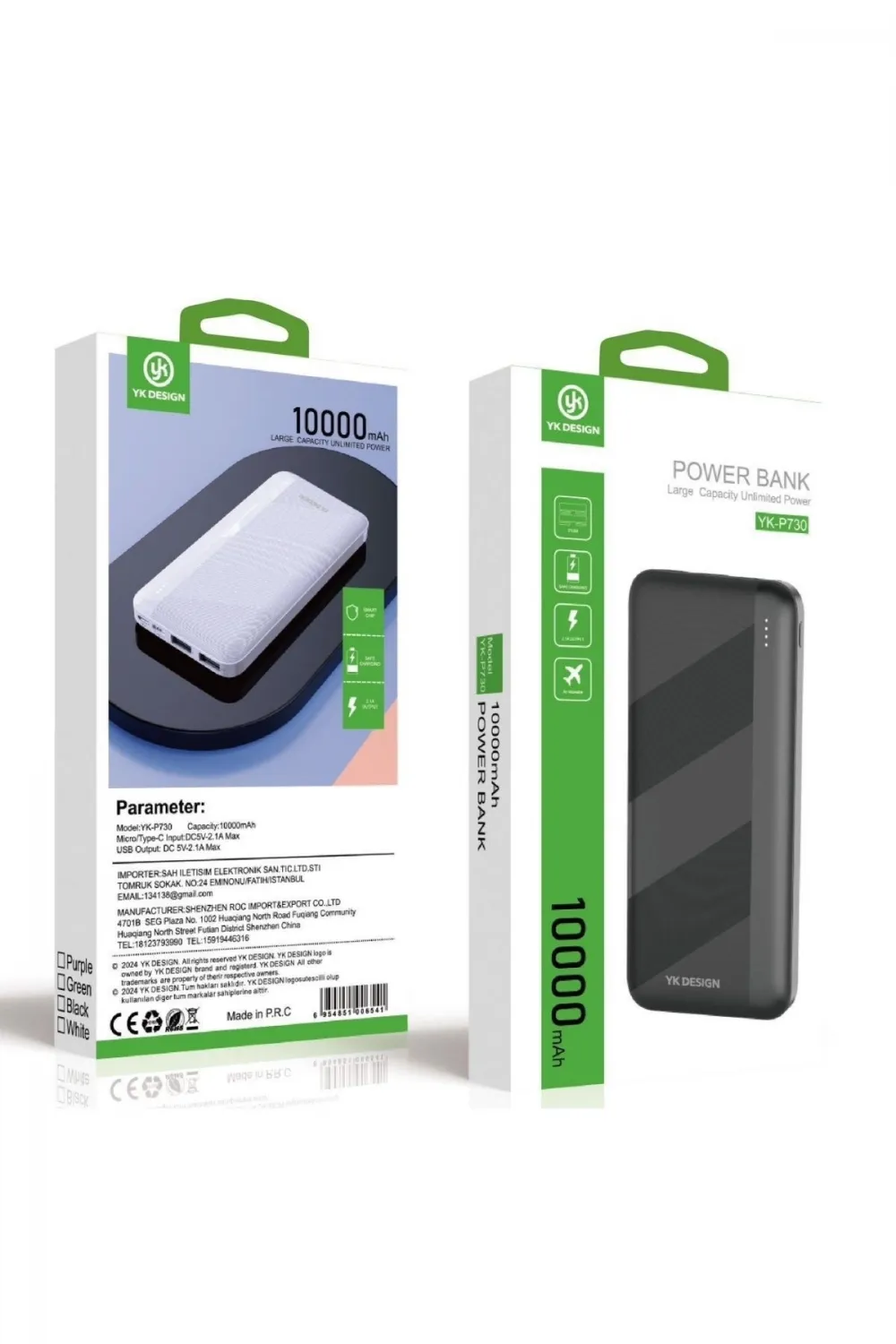 Mikro Type-C USB Hızlı Şarj Edebilen 10000 mAh Powerbank