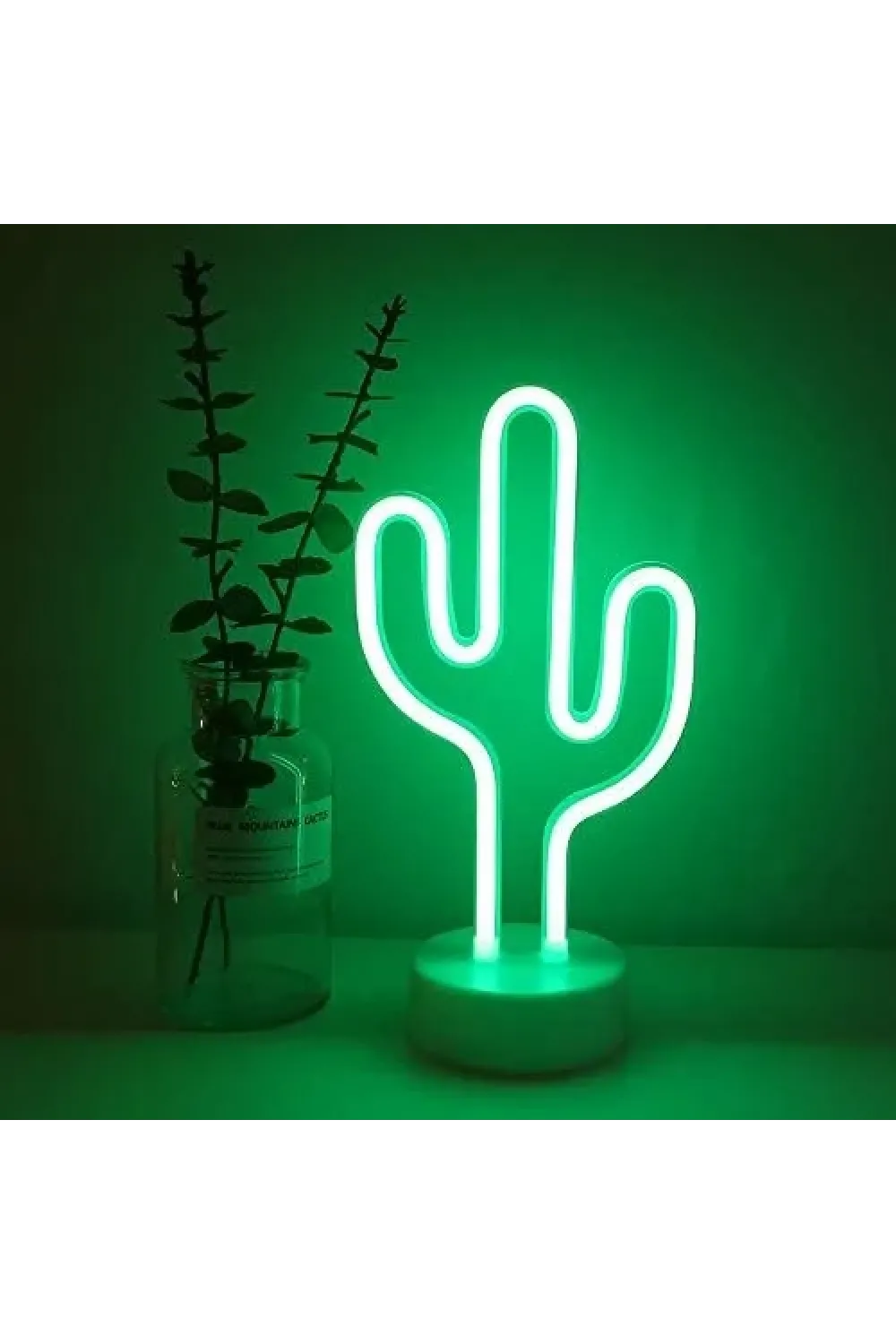 Neon Işıklı Kaktüs Masa Gece Lambası