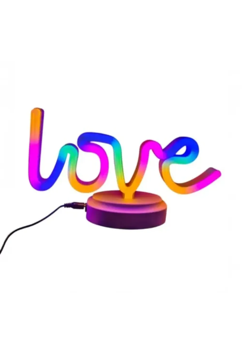 Neon Işıklı Love Yazılı Masa Gece Lambası