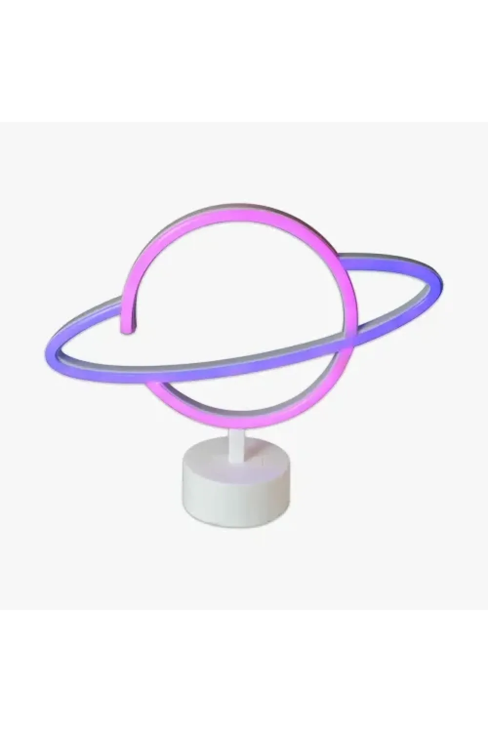 Neon Işıklı Satürn Lamba (Pil + USB)
