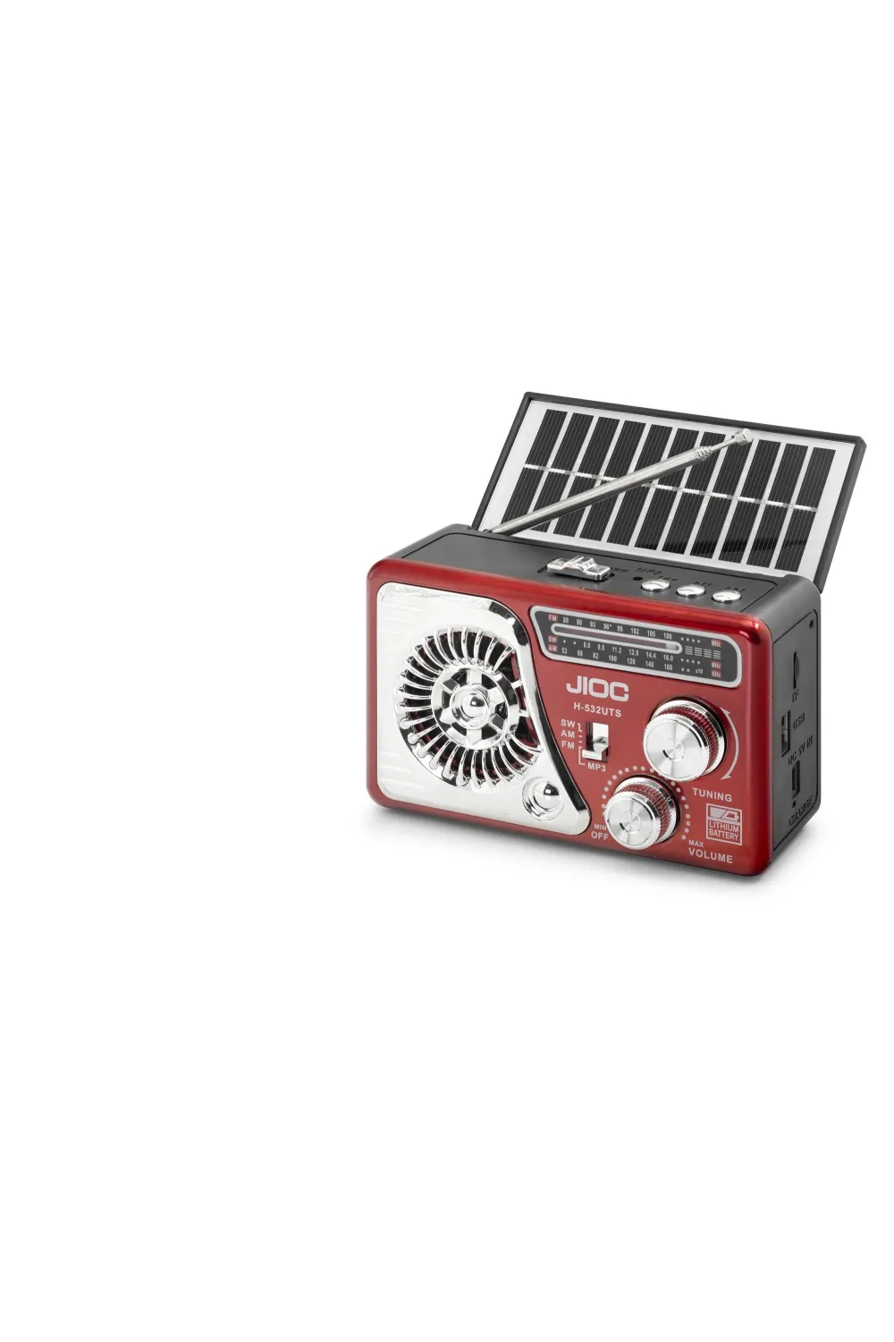 Nostaljik Bluetooth Fm Radyo Tws Usb Tf Aux Solar Şarjli El Fenerli Kamp Hoparlör H532UTS