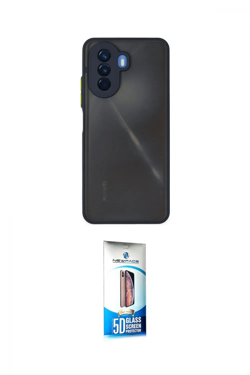 ieg™ Nova Y70 Kılıf Ahenk Çizgi Serisi - Siyah 5D Eko Cam Ekran Koruyucu