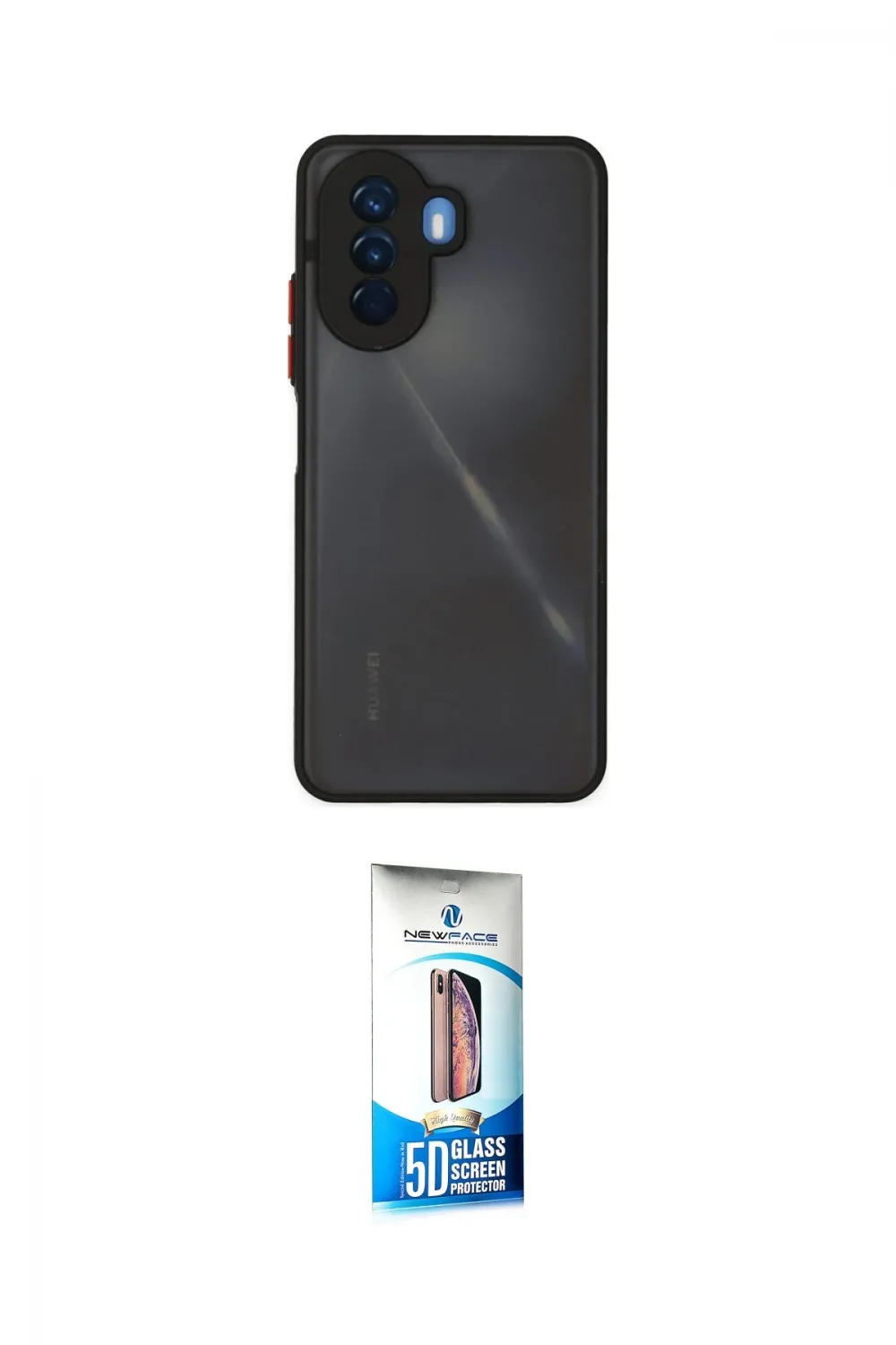 ieg™ Nova Y70 Kılıf Ahenk Çizgi Serisi - Siyah 5D Eko Cam Ekran Koruyucu