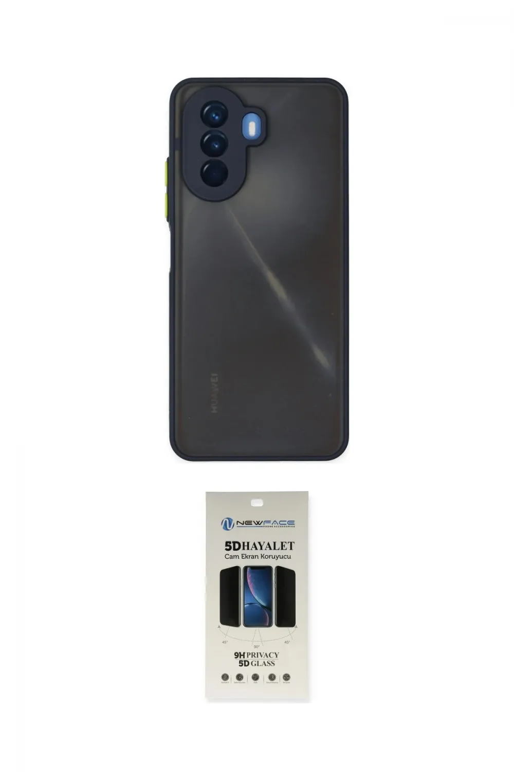 ieg™ Nova Y70 Kılıf Ahenk Çizgi Serisi - Siyah 5D Hayalet Cam Ekran Koruyucu