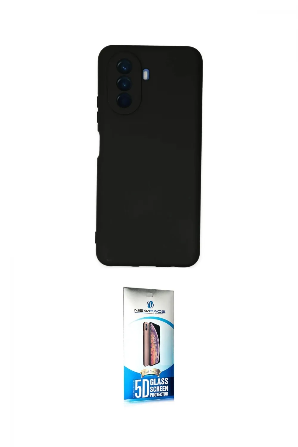 ieg™ Nova Y70 Kılıf Ahenk Serisi - Siyah 5D Eko Cam Ekran Koruyucu