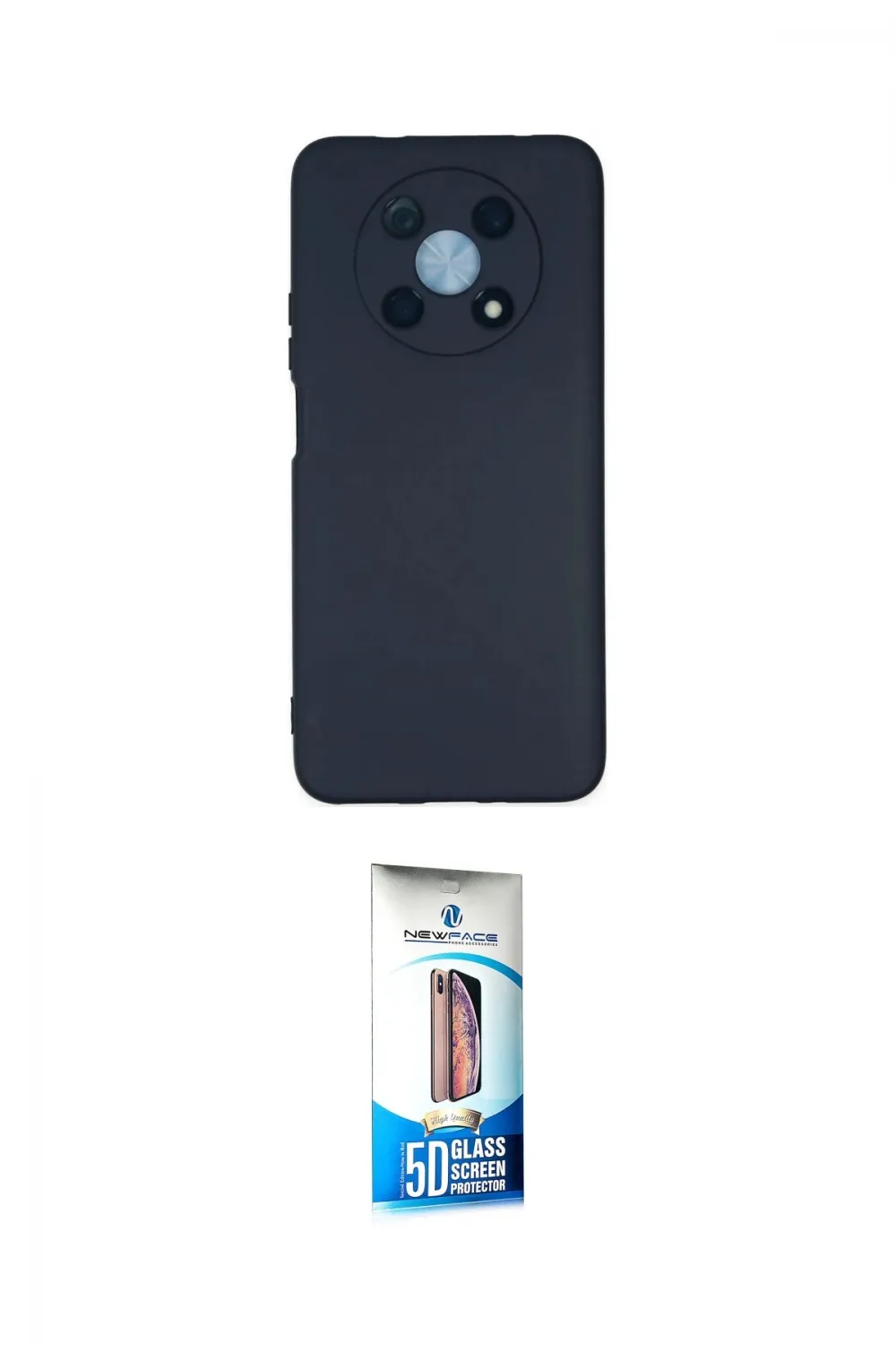 ieg™ Nova Y90 Kılıf Ahenk Serisi - Siyah 5D Eko Cam Ekran Koruyucu