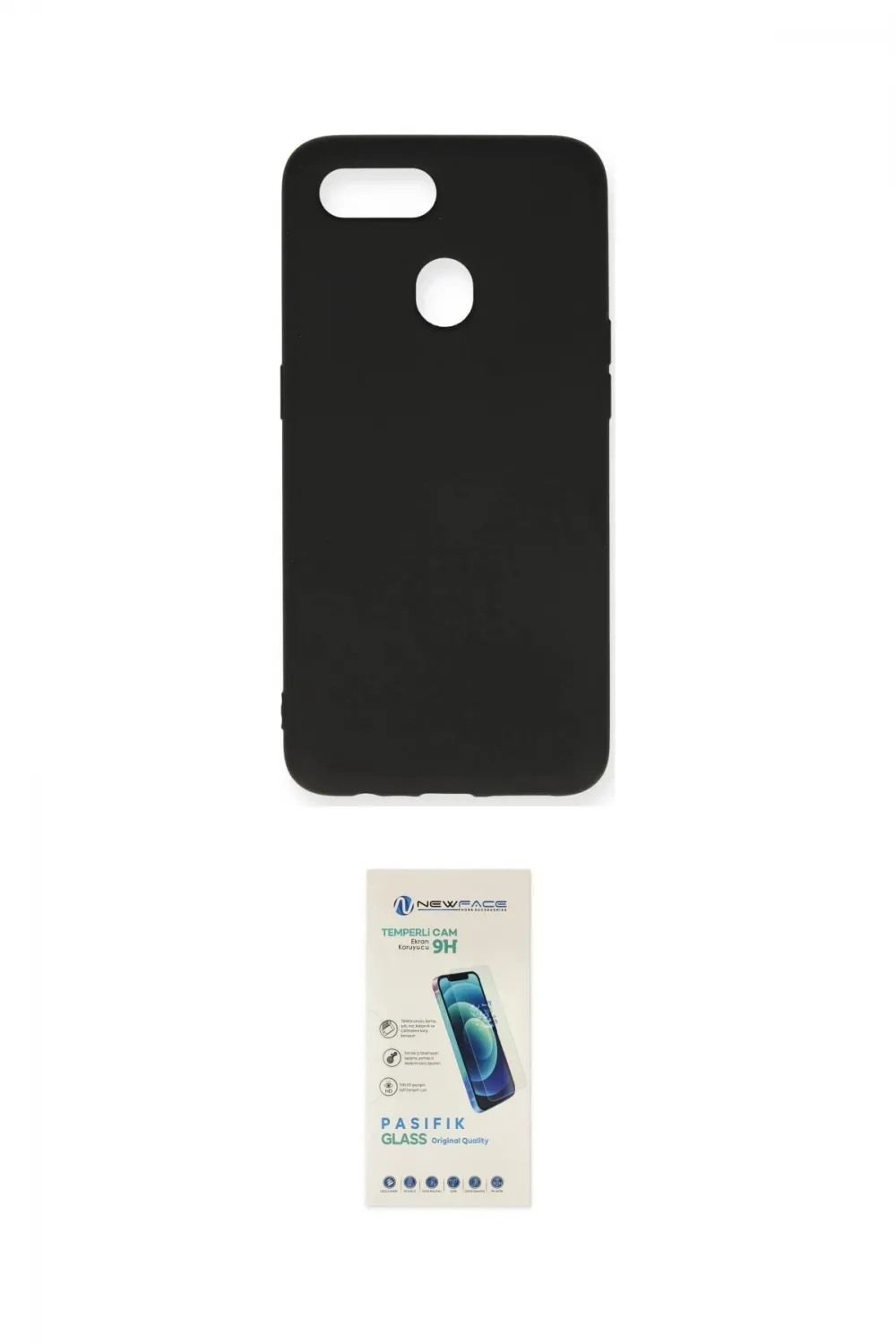 ieg™ Oppo A12 Kılıf Ahenk Serisi - Şeffaf Pasifik Cam Ekran Koruyucu