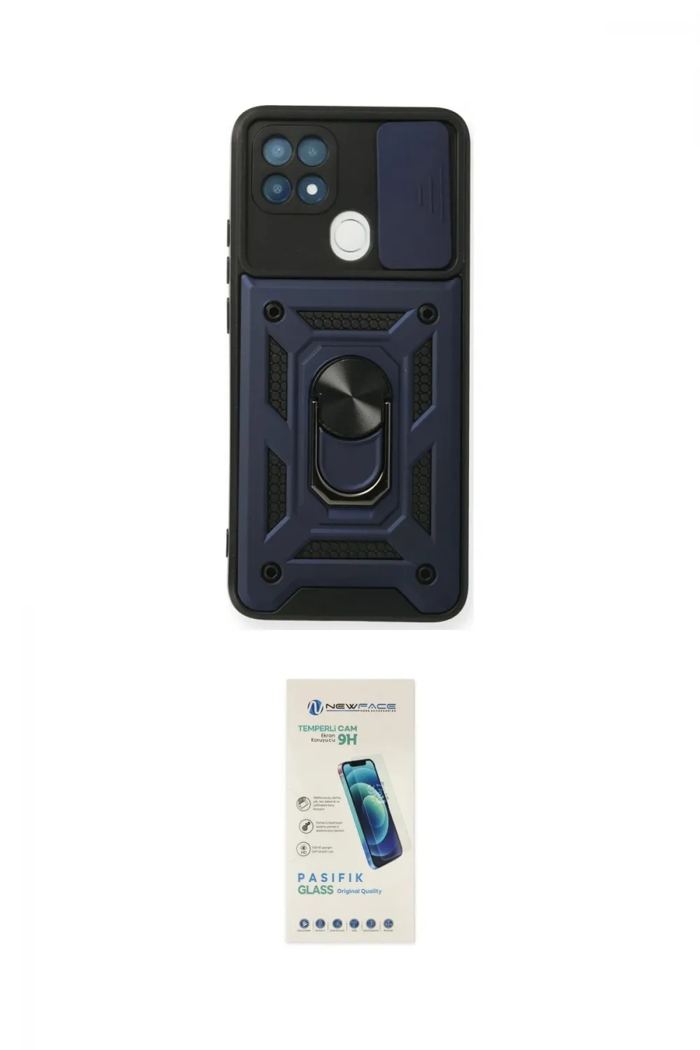 ieg™ Oppo A15 Kılıf Ahenk Klasik - Şeffaf Pasifik Cam Ekran Koruyucu