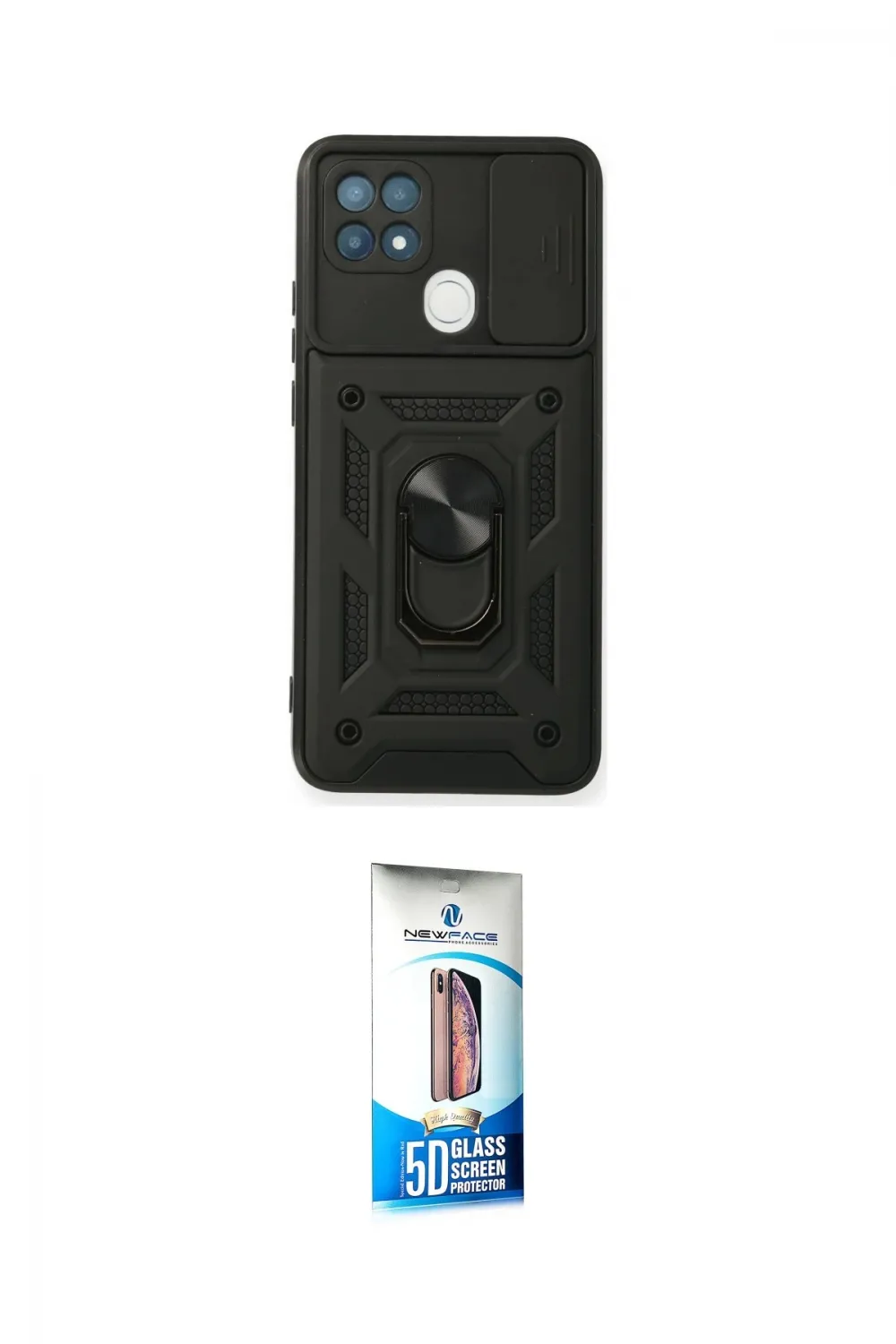 ieg™ Oppo A15 Kılıf Ahenk Klasik - Siyah 5D Eko Cam Ekran Koruyucu