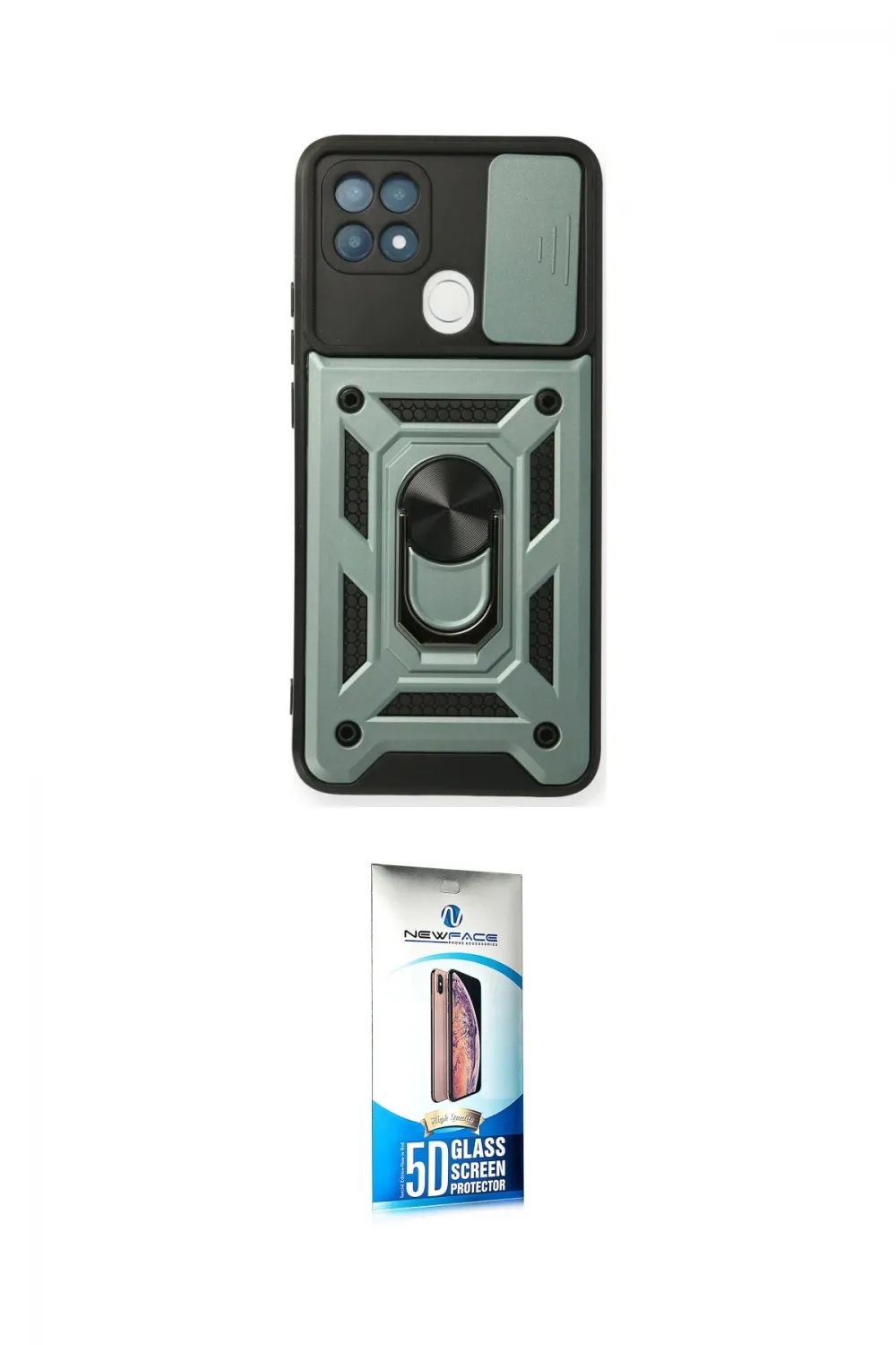 ieg™ Oppo A15 Kılıf Ahenk Klasik - Siyah 5D Eko Cam Ekran Koruyucu