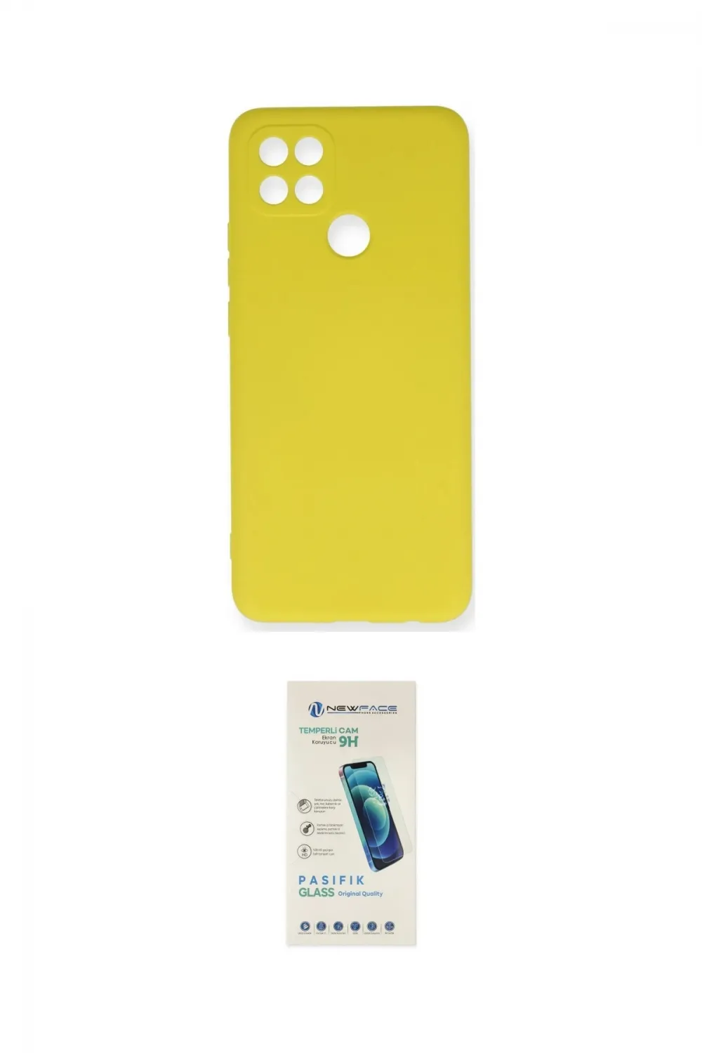 ieg™ Oppo A15 Kılıf Ahenk Serisi - Şeffaf Pasifik Cam Ekran Koruyucu