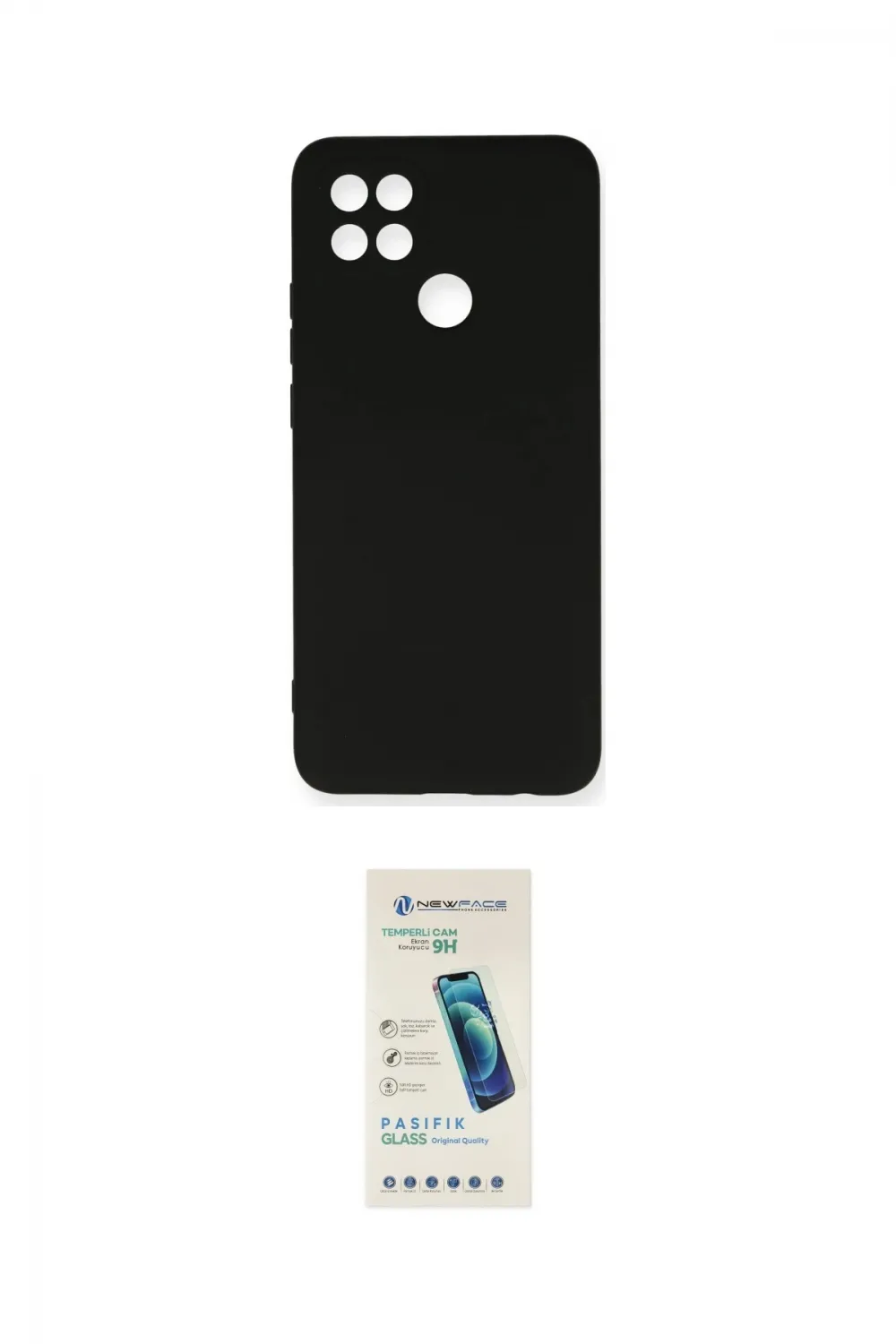ieg™ Oppo A15 Kılıf Ahenk Serisi - Şeffaf Pasifik Cam Ekran Koruyucu