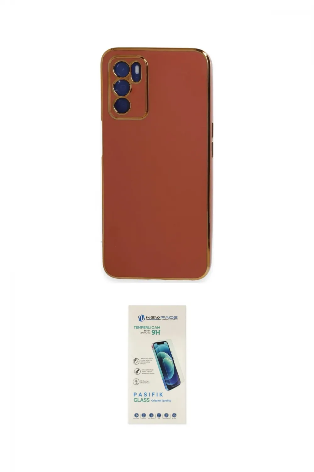 ieg™ Oppo A16 Kılıf Yankı Serisi - Şeffaf Pasifik Cam Ekran Koruyucu