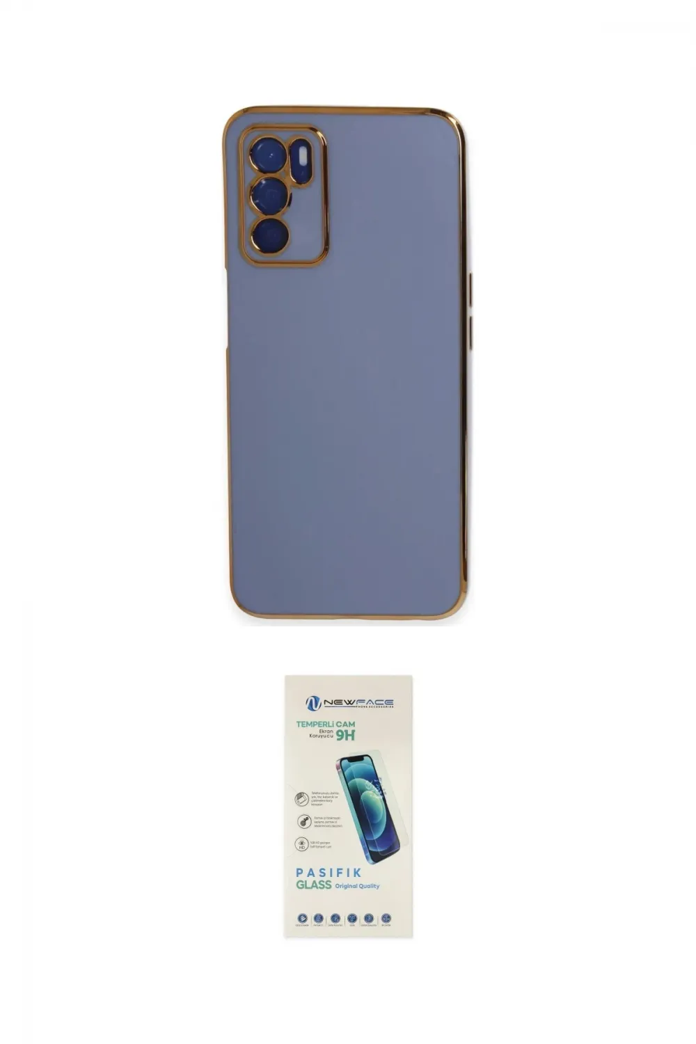 ieg™ Oppo A16 Kılıf Yankı Serisi - Şeffaf Pasifik Cam Ekran Koruyucu