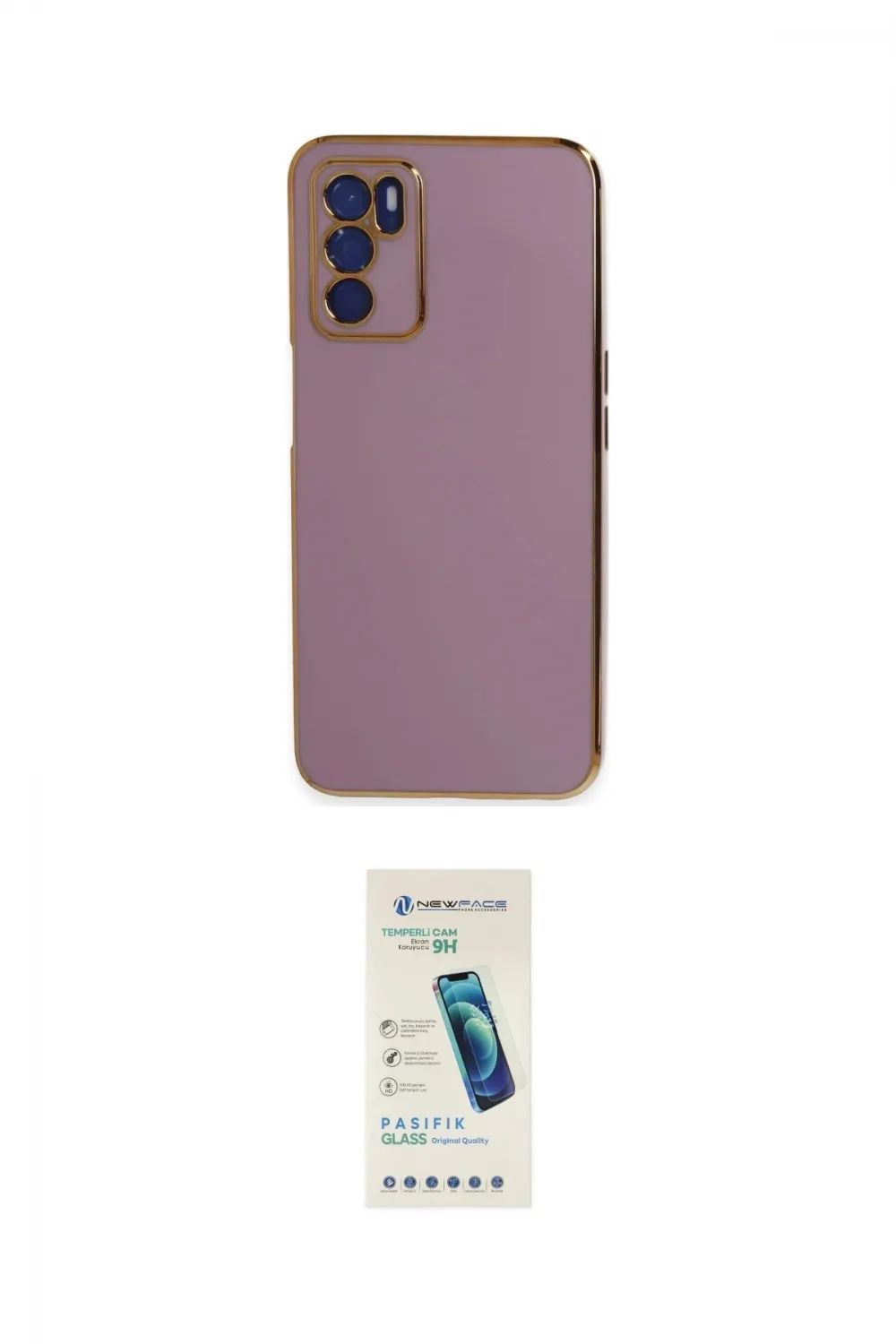 ieg™ Oppo A16 Kılıf Yankı Serisi - Şeffaf Pasifik Cam Ekran Koruyucu