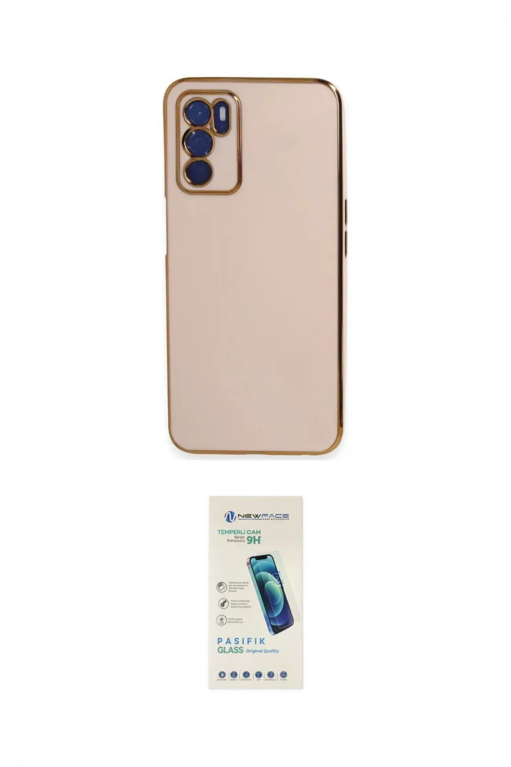 ieg™ Oppo A16 Kılıf Yankı Serisi - Şeffaf Pasifik Cam Ekran Koruyucu